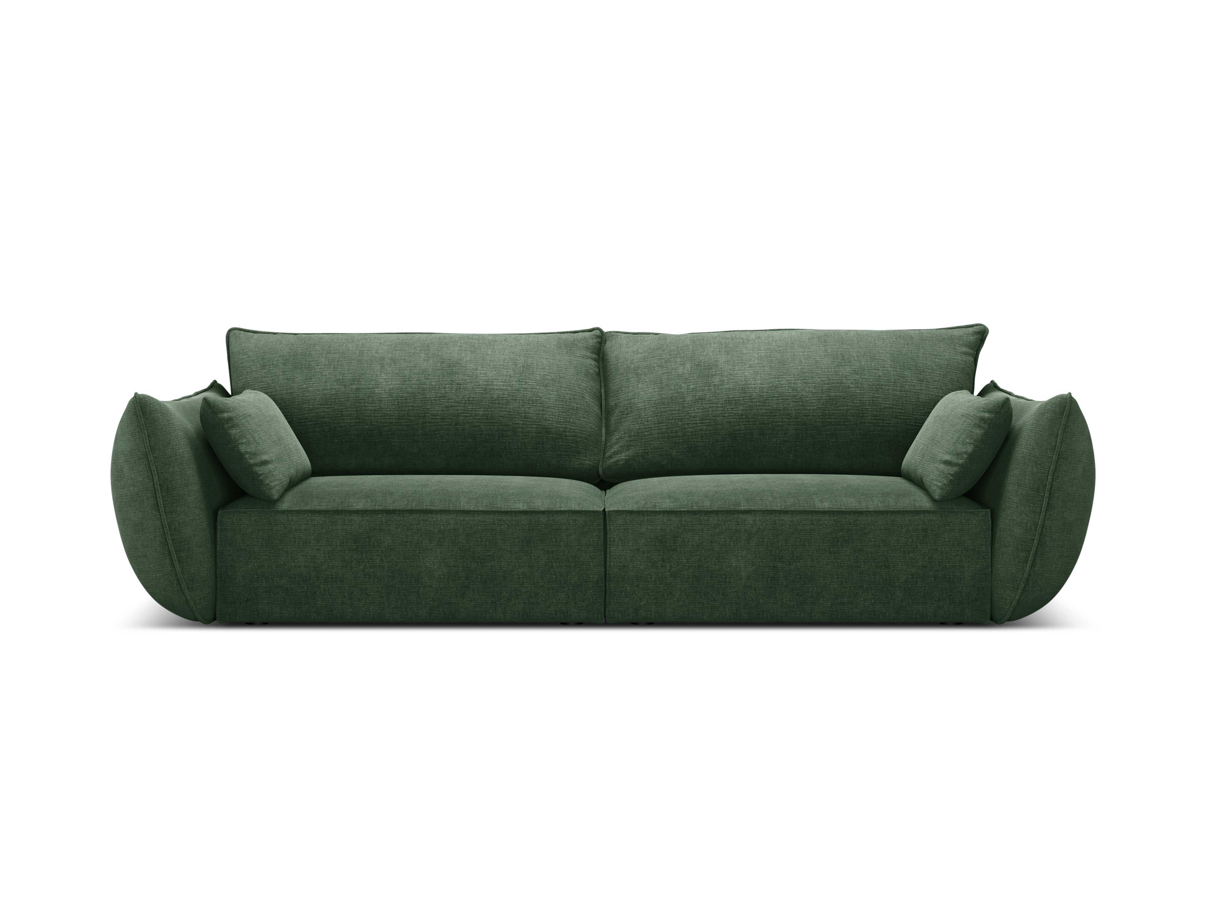 Sofa w tkaninie szenilowej 3-osobowa VANDA butelkowa zieleń