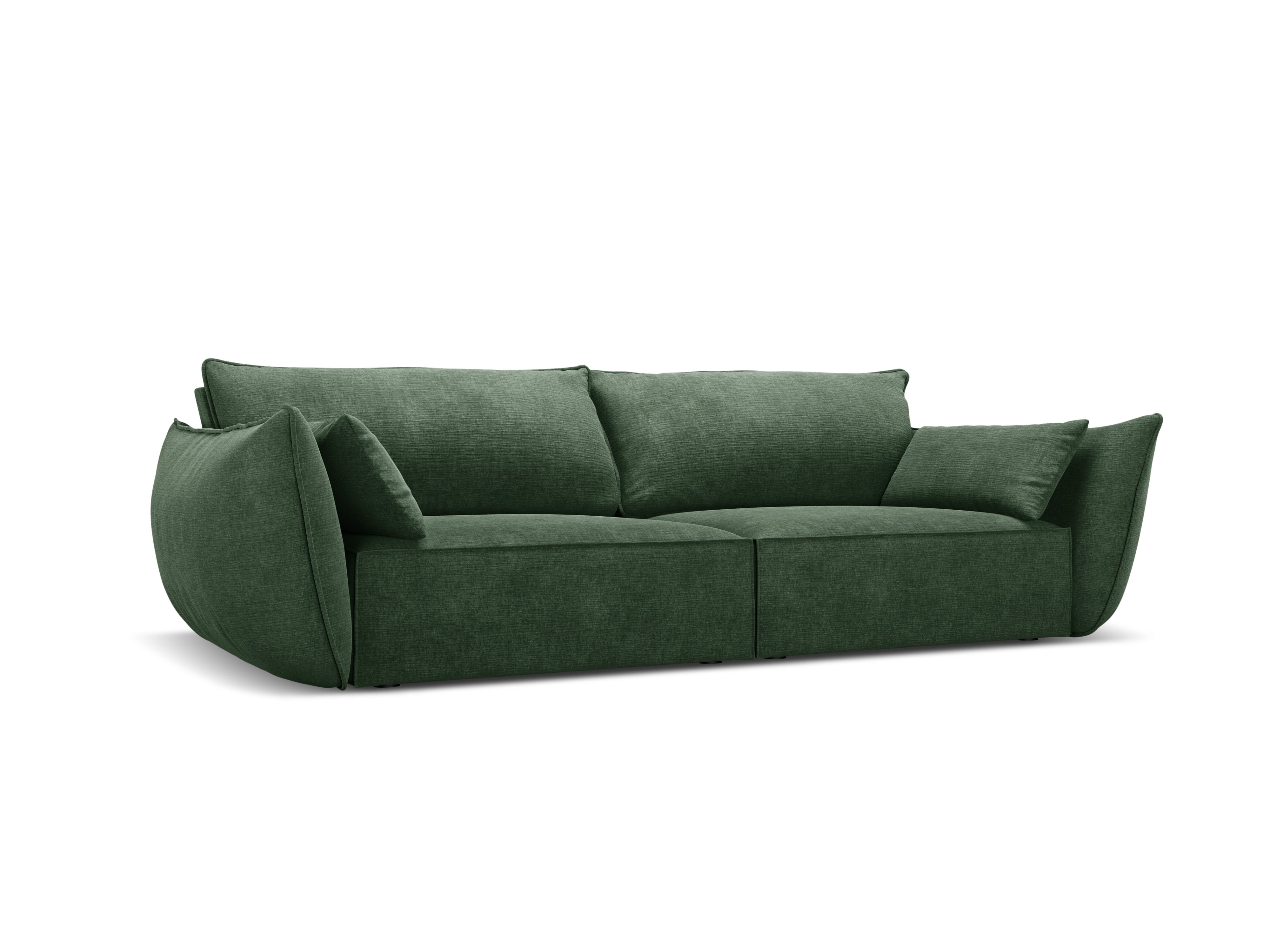 Sofa w tkaninie szenilowej 3-osobowa VANDA butelkowa zieleń