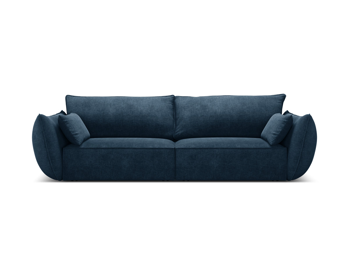 Sofa w tkaninie szenilowej 3-osobowa VANDA granat królewski