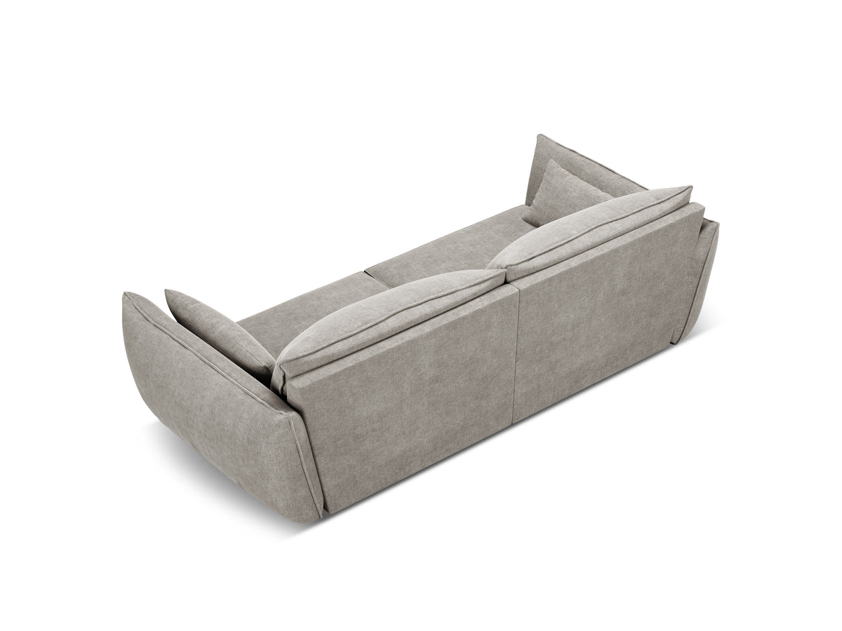 Sofa w tkaninie szenilowej 3-osobowa VANDA jasnoszary