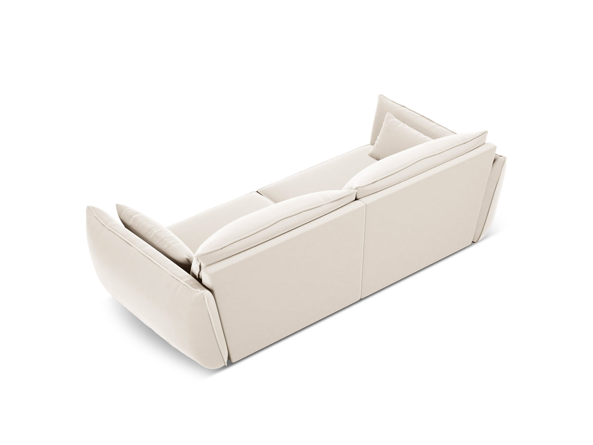 Sofa aksamitna 3-osobowa VANDA beżowy