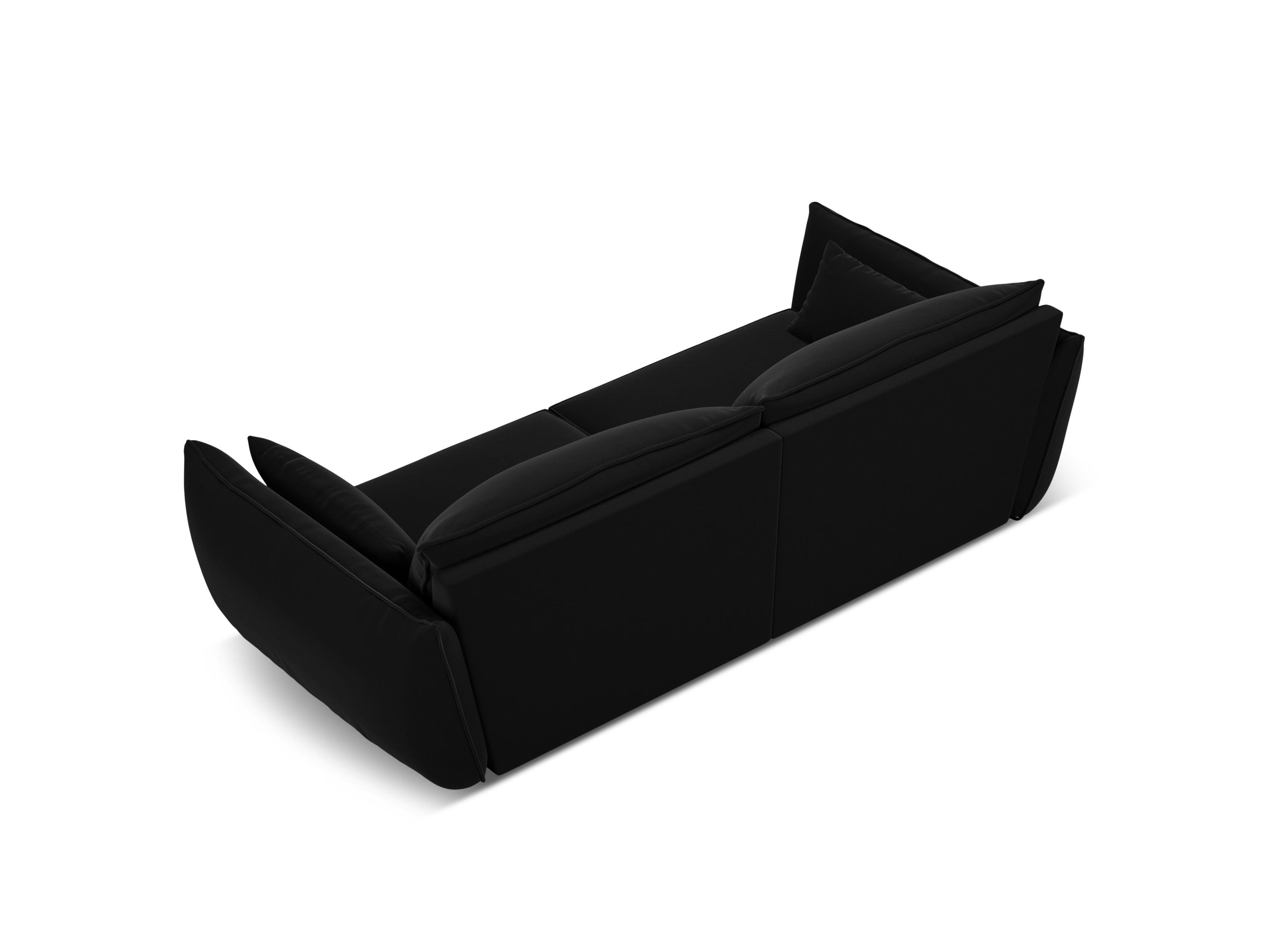Sofa aksamitna 3-osobowa VANDA czarny