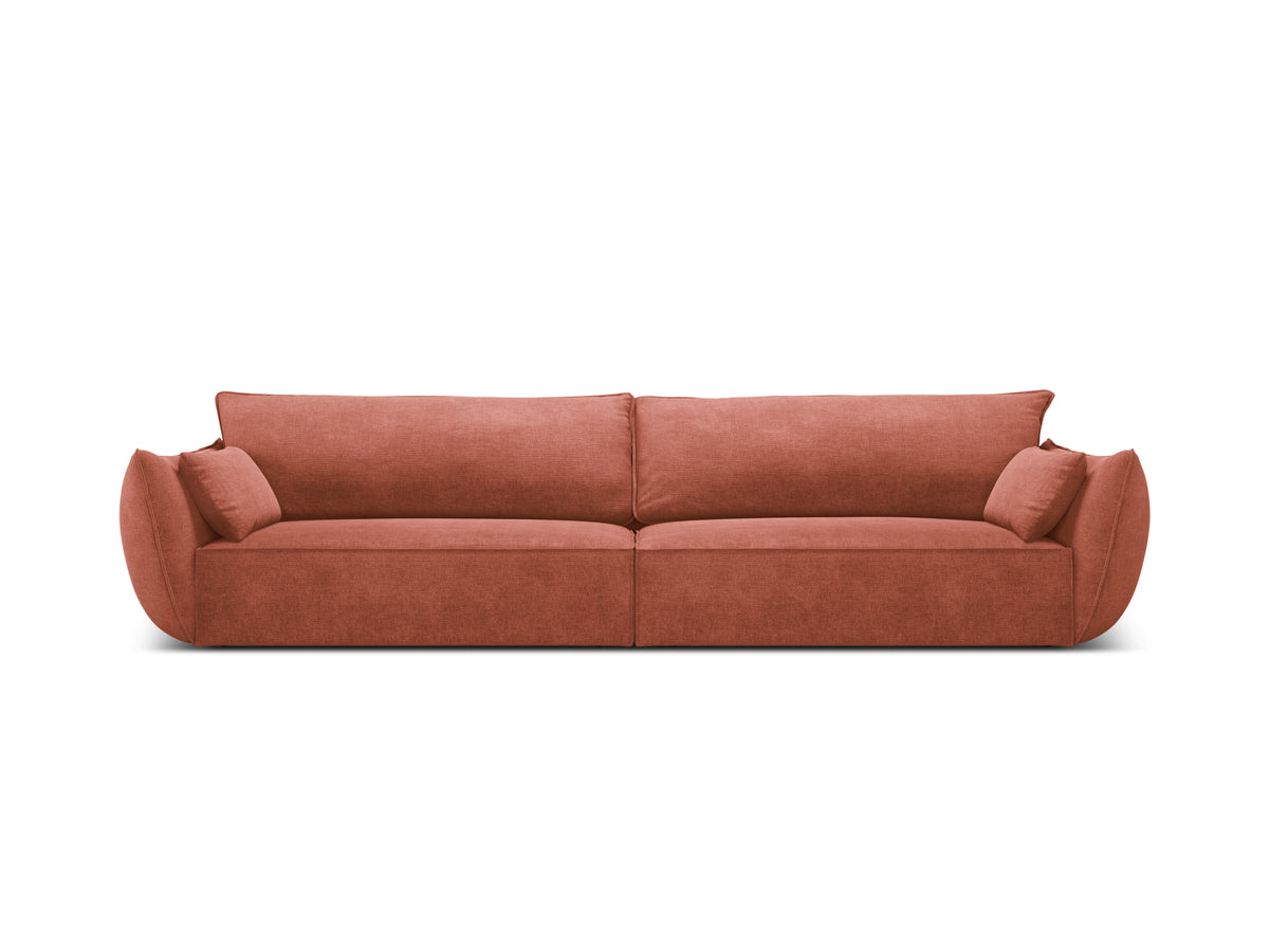 Sofa w tkaninie szenilowej 4-osobowa VANDA terracotta