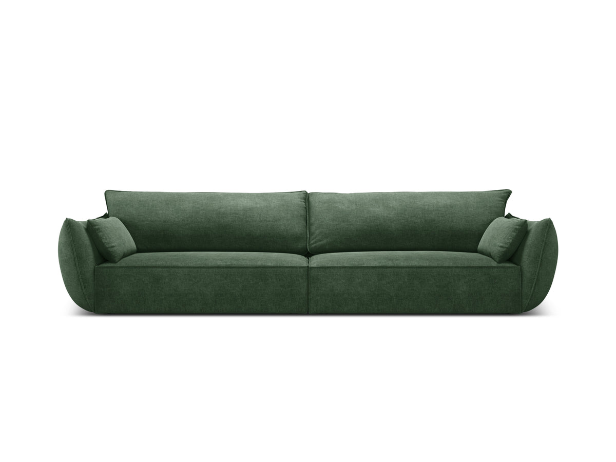 Sofa w tkaninie szenilowej 4-osobowa VANDA butelkowa zieleń