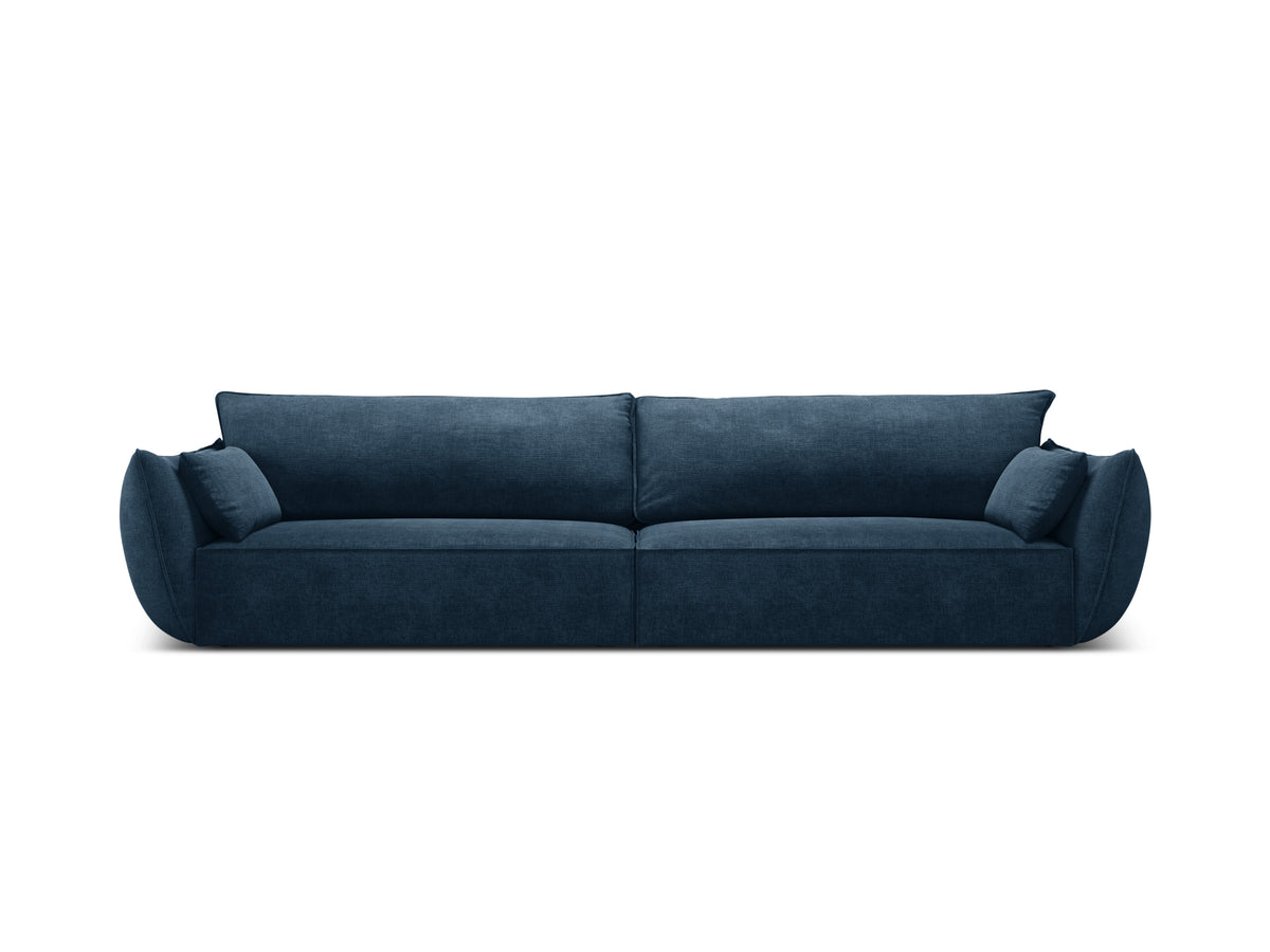 Sofa w tkaninie szenilowej 4-osobowa VANDA granat królewski