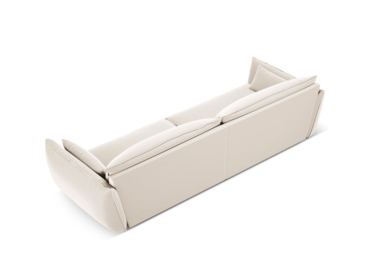 Sofa aksamitna 4-osobowa VANDA beżowy