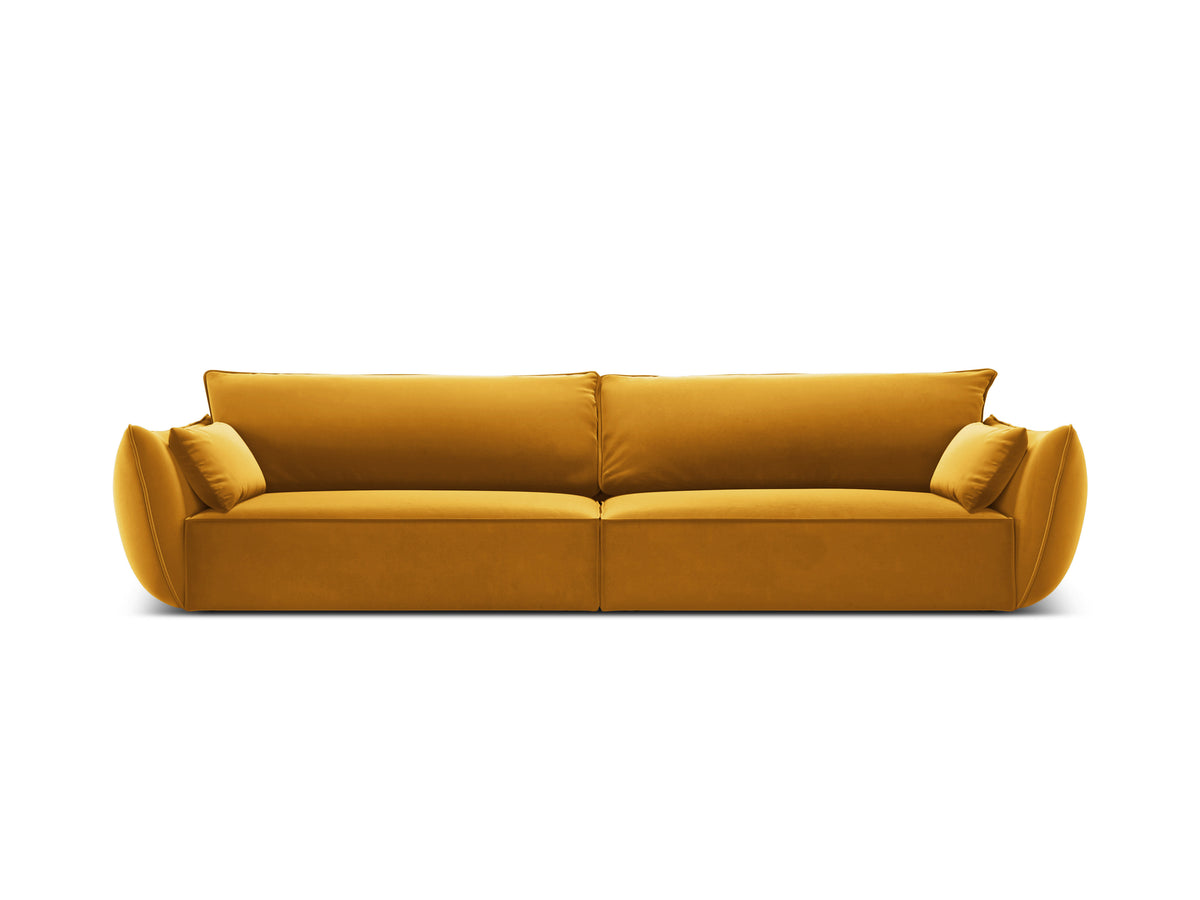 Sofa aksamitna 4-osobowa VANDA musztardowy