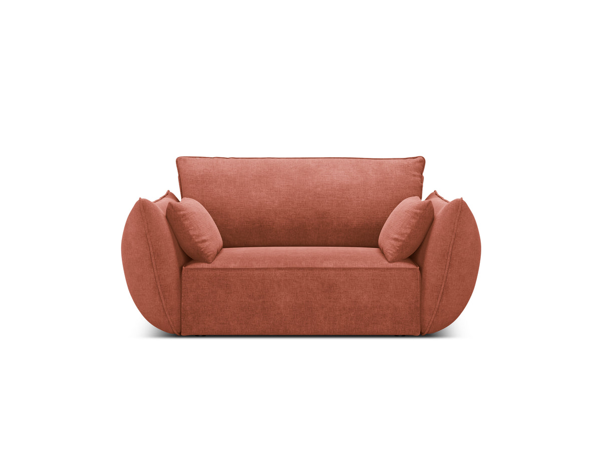 Fotel w tkaninie szenilowej VANDA terracotta