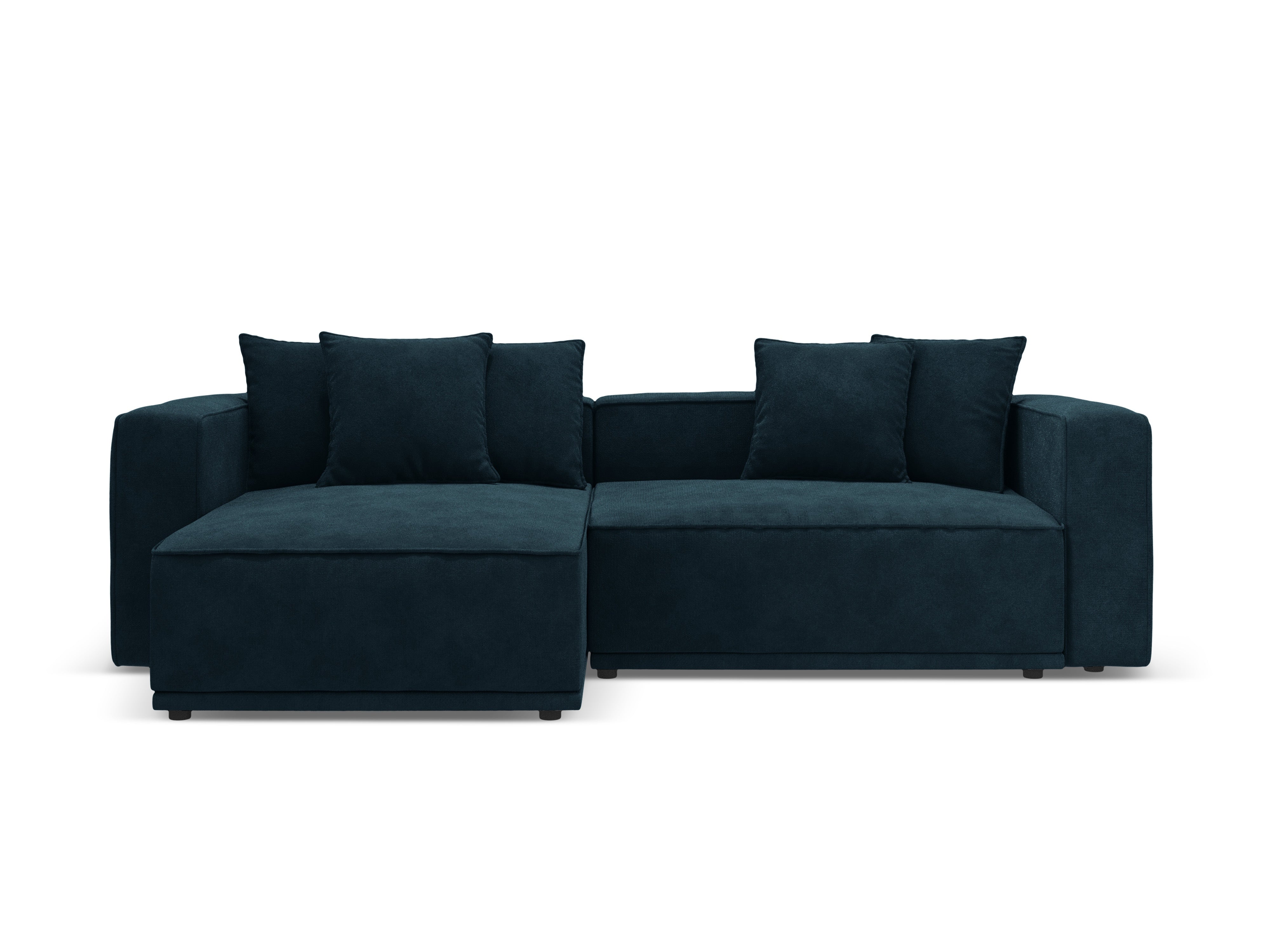 Samt-Ecksofa links mit Schlaffunktion RIBES petrolblau