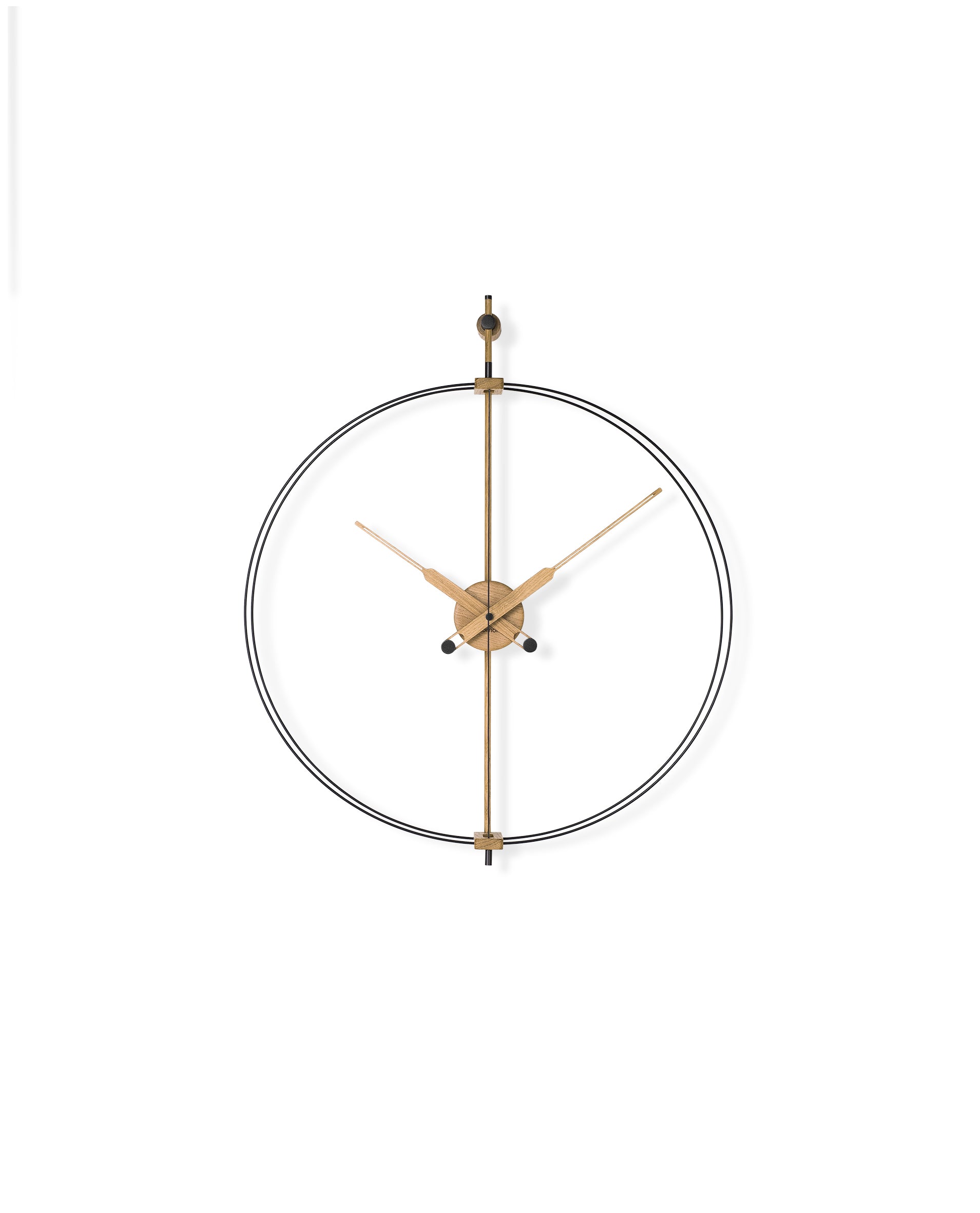MINI BARCELONA PREMIUM wall clock oak wood with black finish