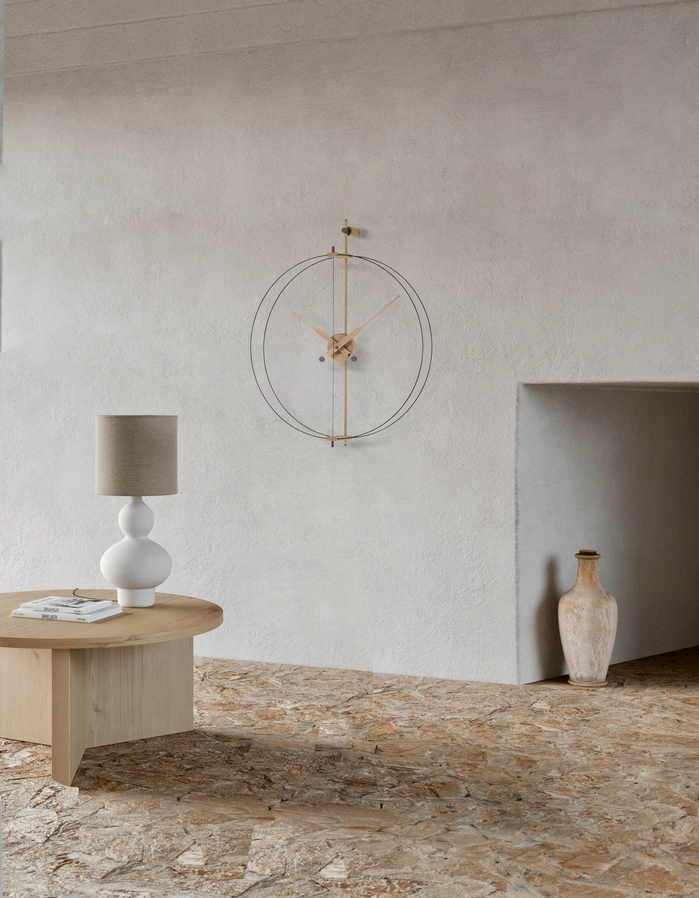 MINI BARCELONA PREMIUM wall clock oak wood with black finish