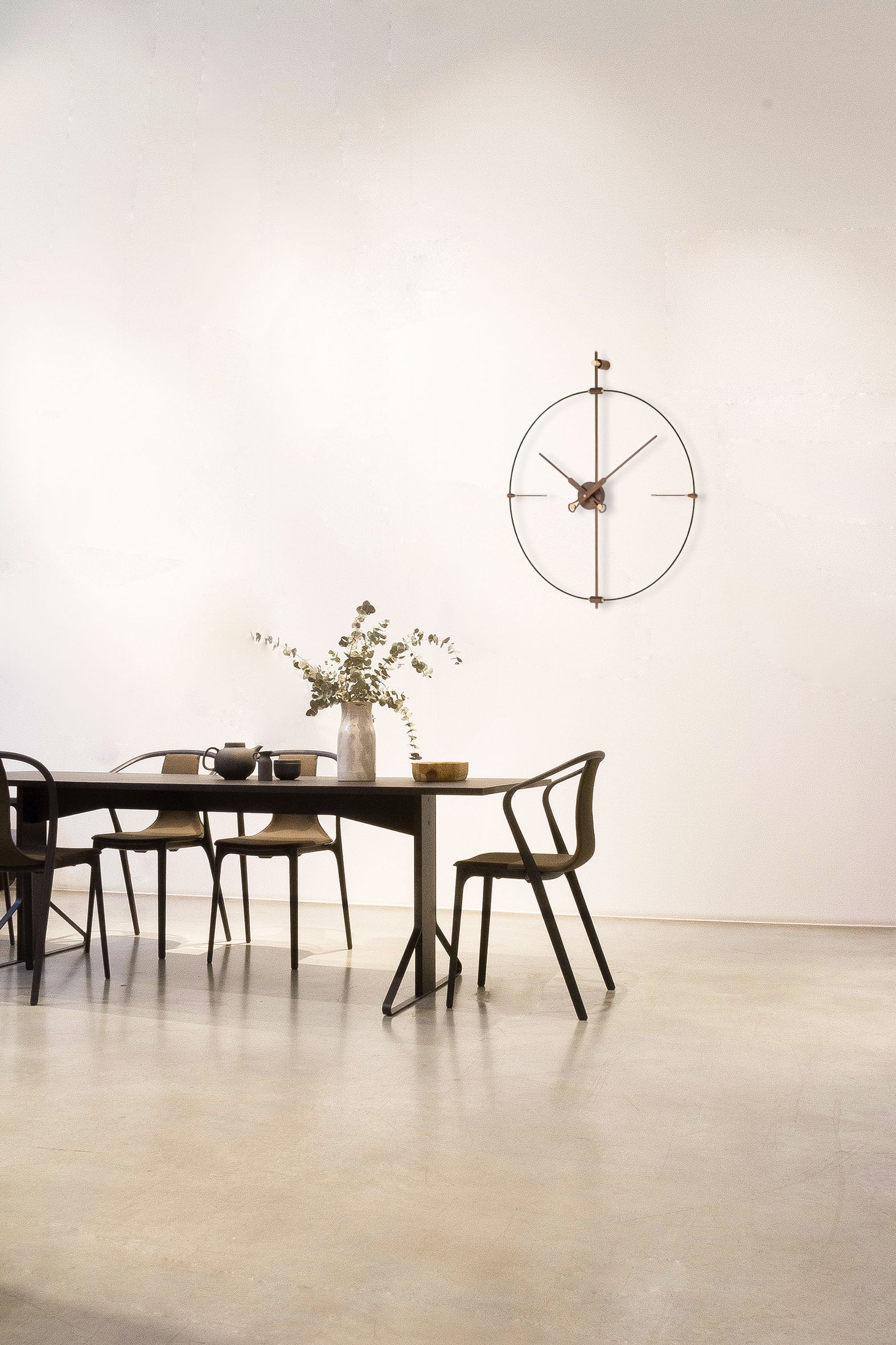 MINI BILBAO PREMIUM wall clock oak wood with black finish