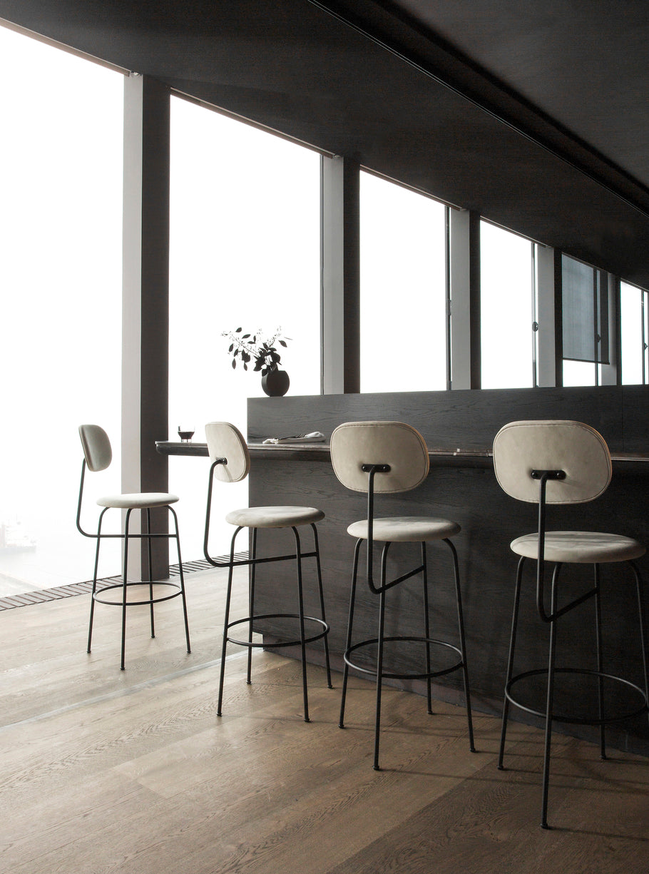 Hocker AFTEROOM PLUS Eiche mit gepolstertem senfgelben Sitz