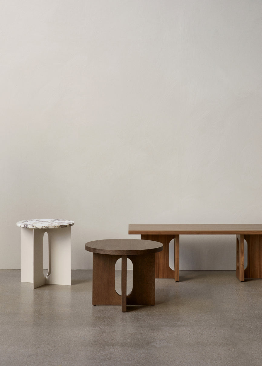 ANDROGYNE coffee table gray marble with walnut base