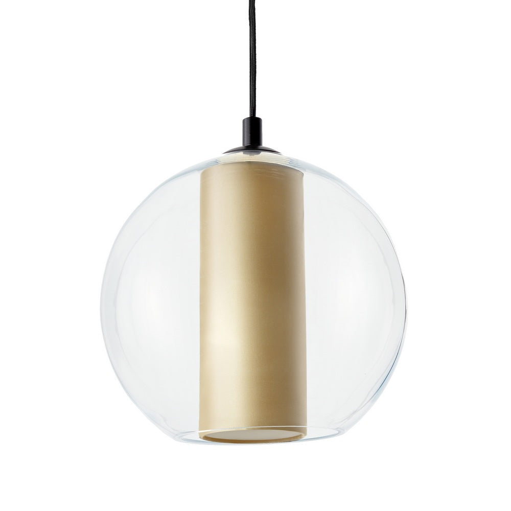Lampa wisząca MERIDA szampański z czarnym wykończeniem