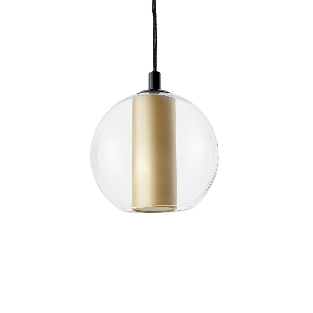 Lampa wisząca MERIDA szampański z czarnym wykończeniem