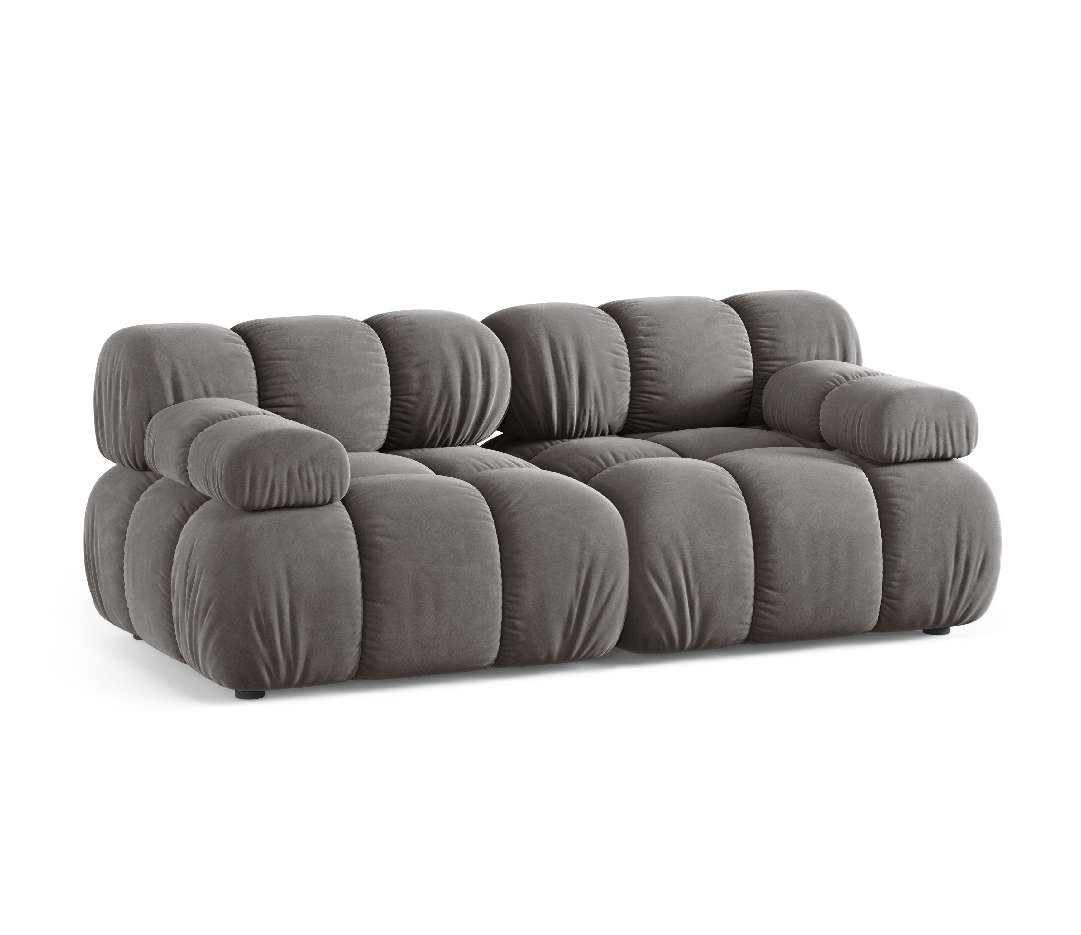 Sofa modułowa aksamitna 2-osobowa BELLIS szary