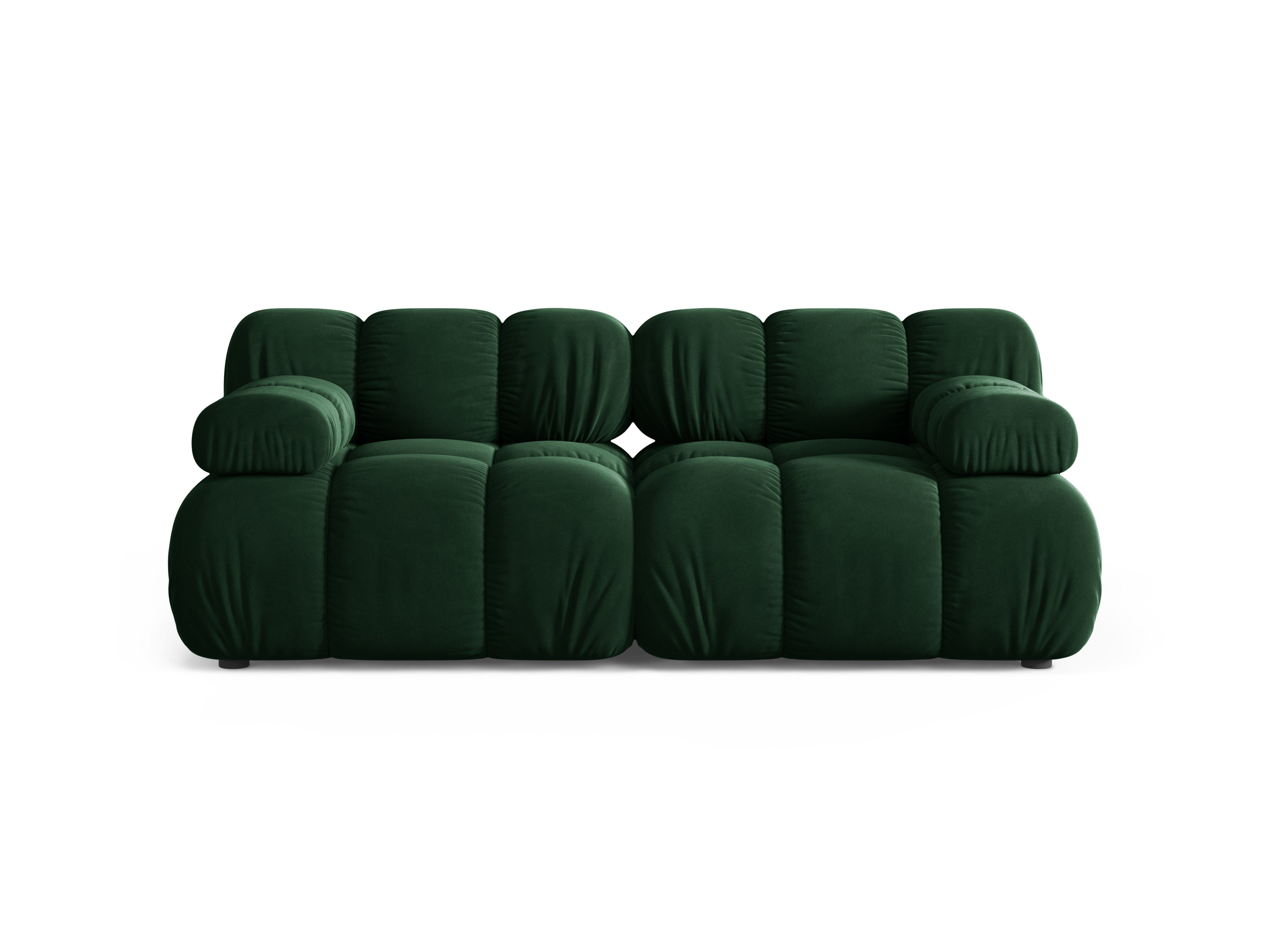 Sofa modułowa aksamitna 2-osobowa BELLIS butelkowy zielony