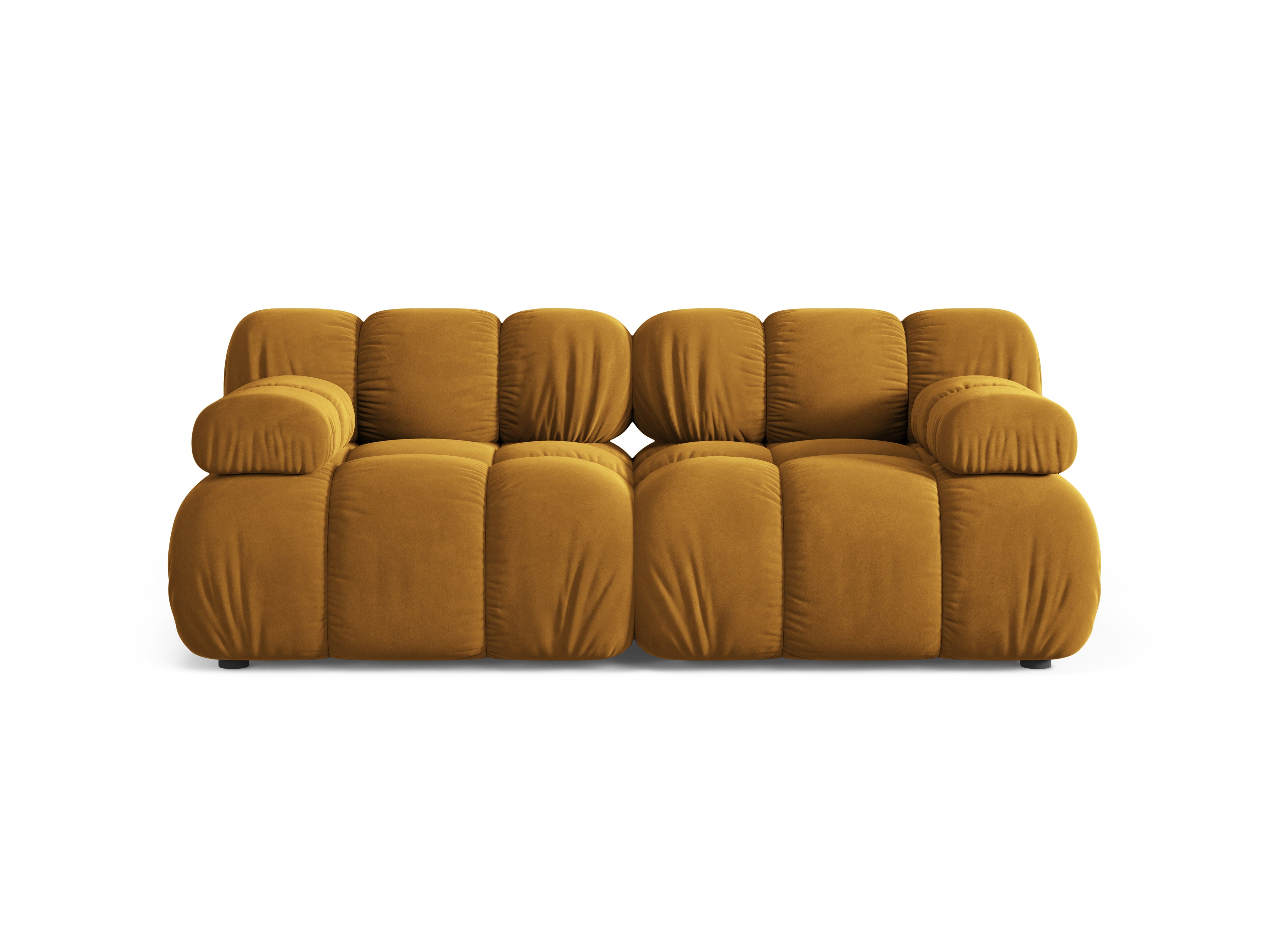 Sofa modułowa aksamitna 2-osobowa BELLIS musztardowy