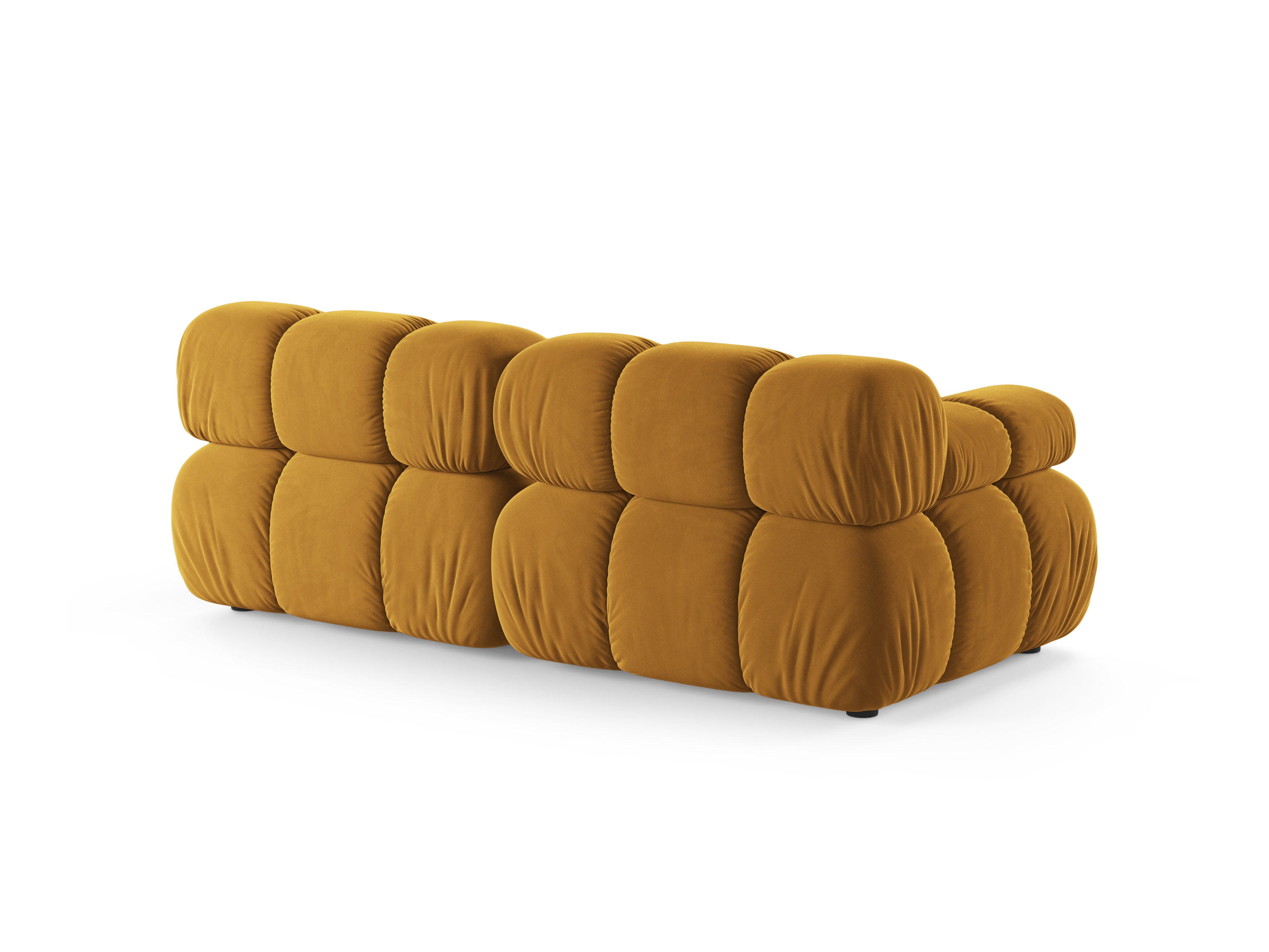 Sofa modułowa aksamitna 2-osobowa BELLIS musztardowy