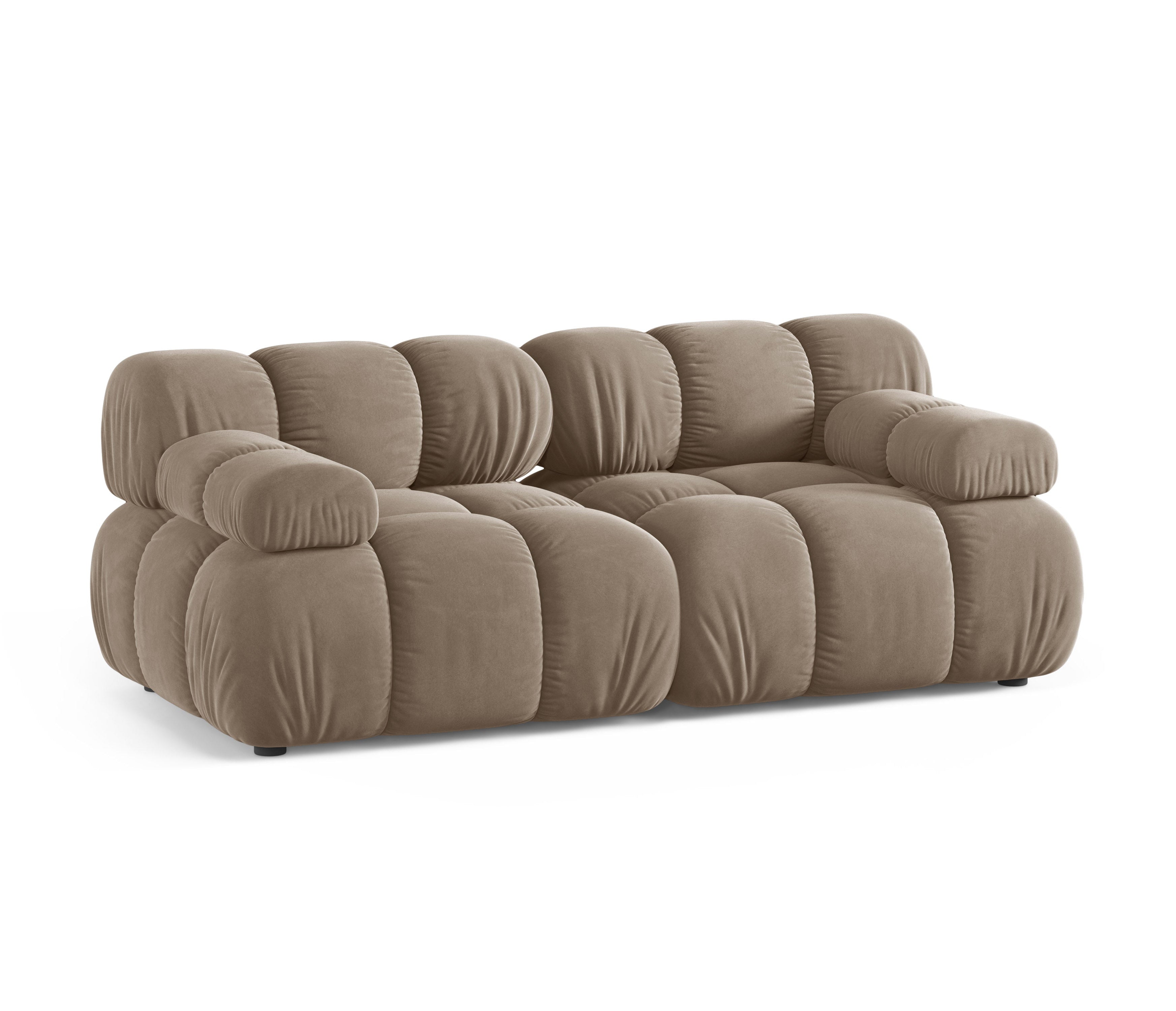 Sofa modułowa aksamitna 2-osobowa BELLIS cappuccino