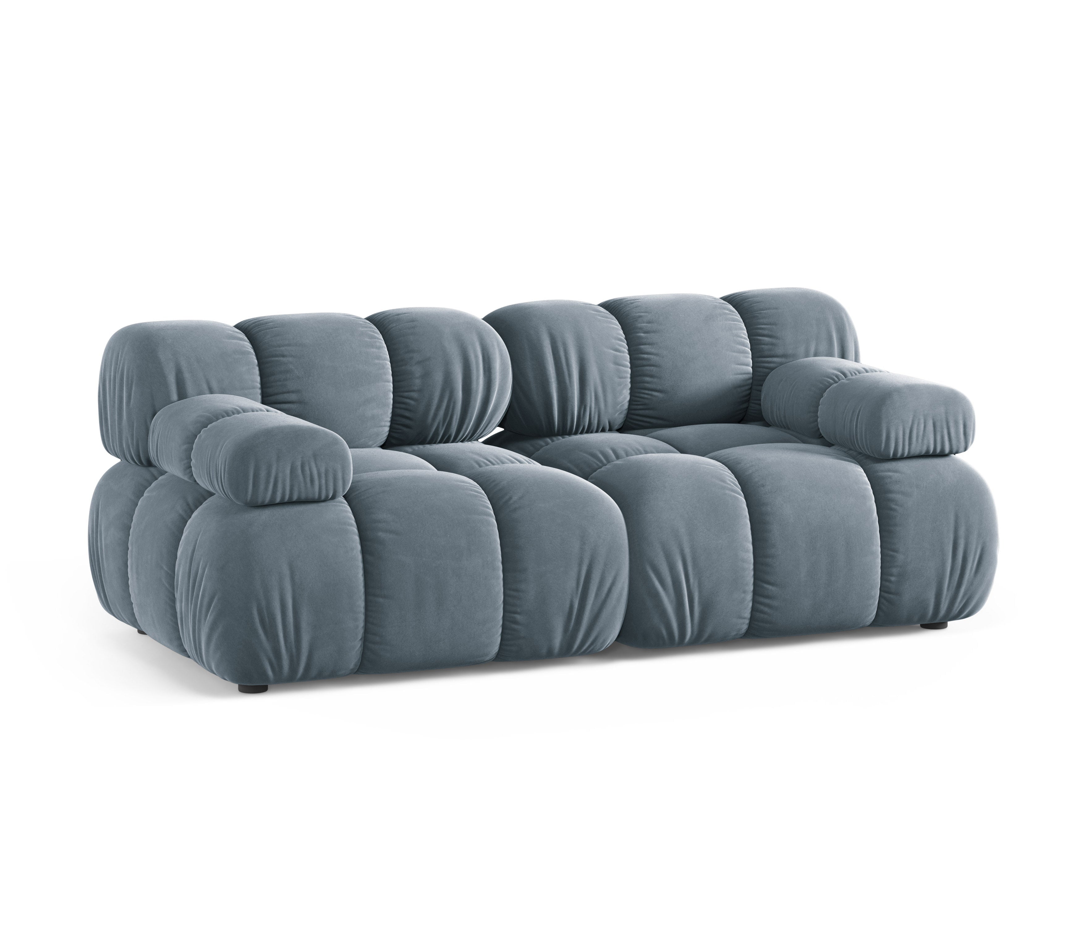 Sofa modułowa aksamitna 2-osobowa BELLIS niebieski