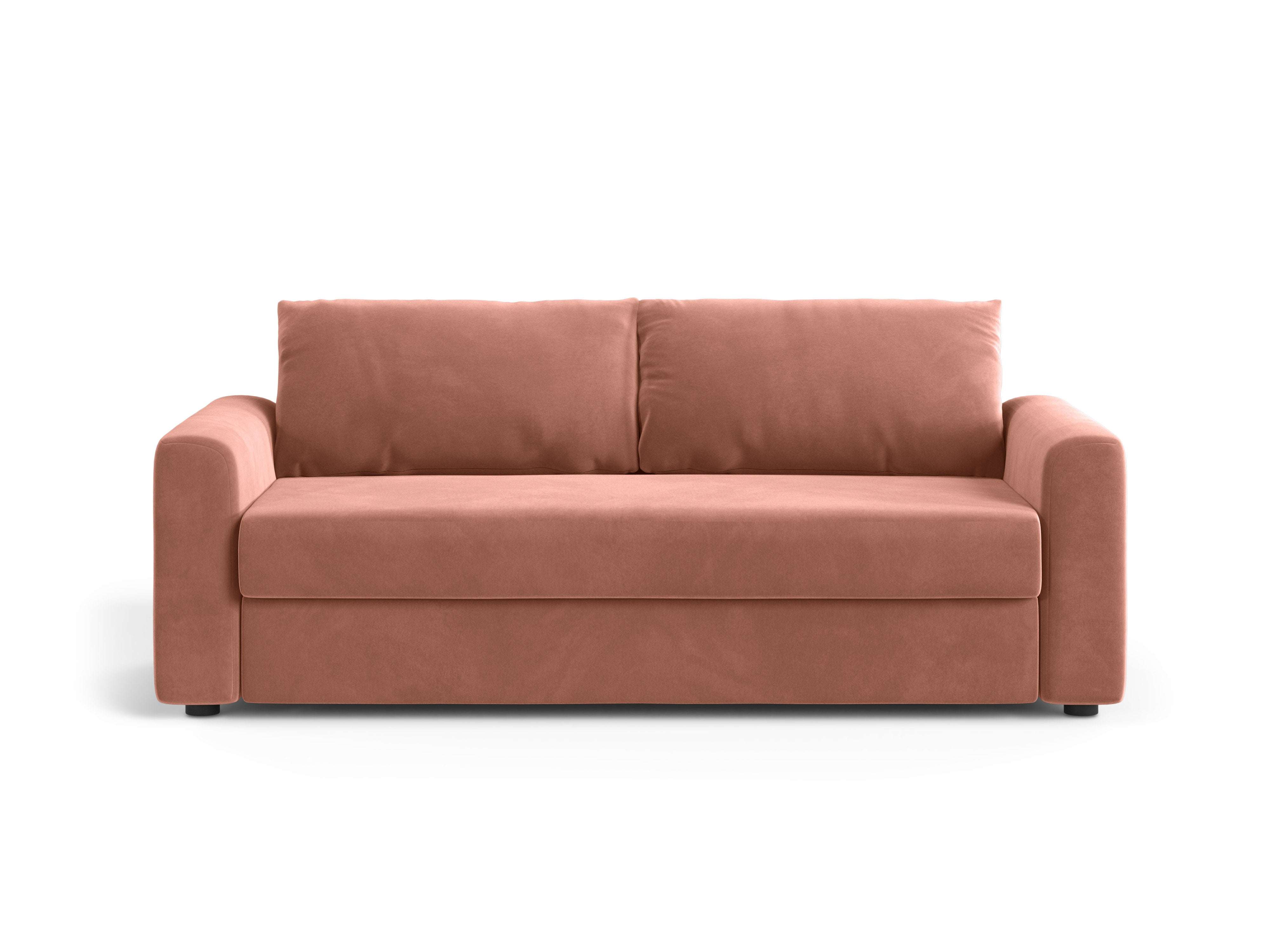 DAVID Pink Velvet 3-Seater Sofa with Sleeping Function