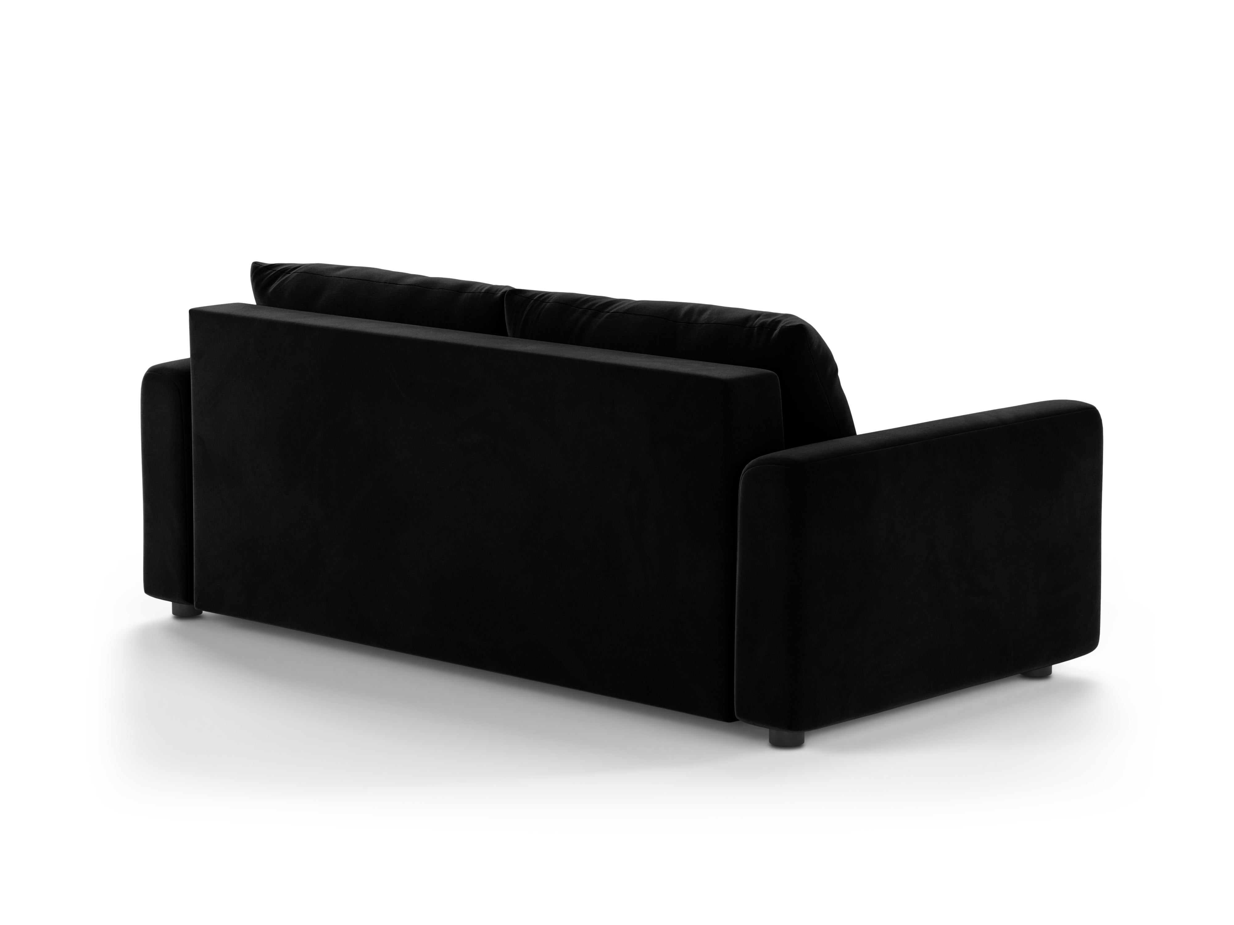Sofa aksamitna 3-osobowa z funkcją spania DAVID czarny