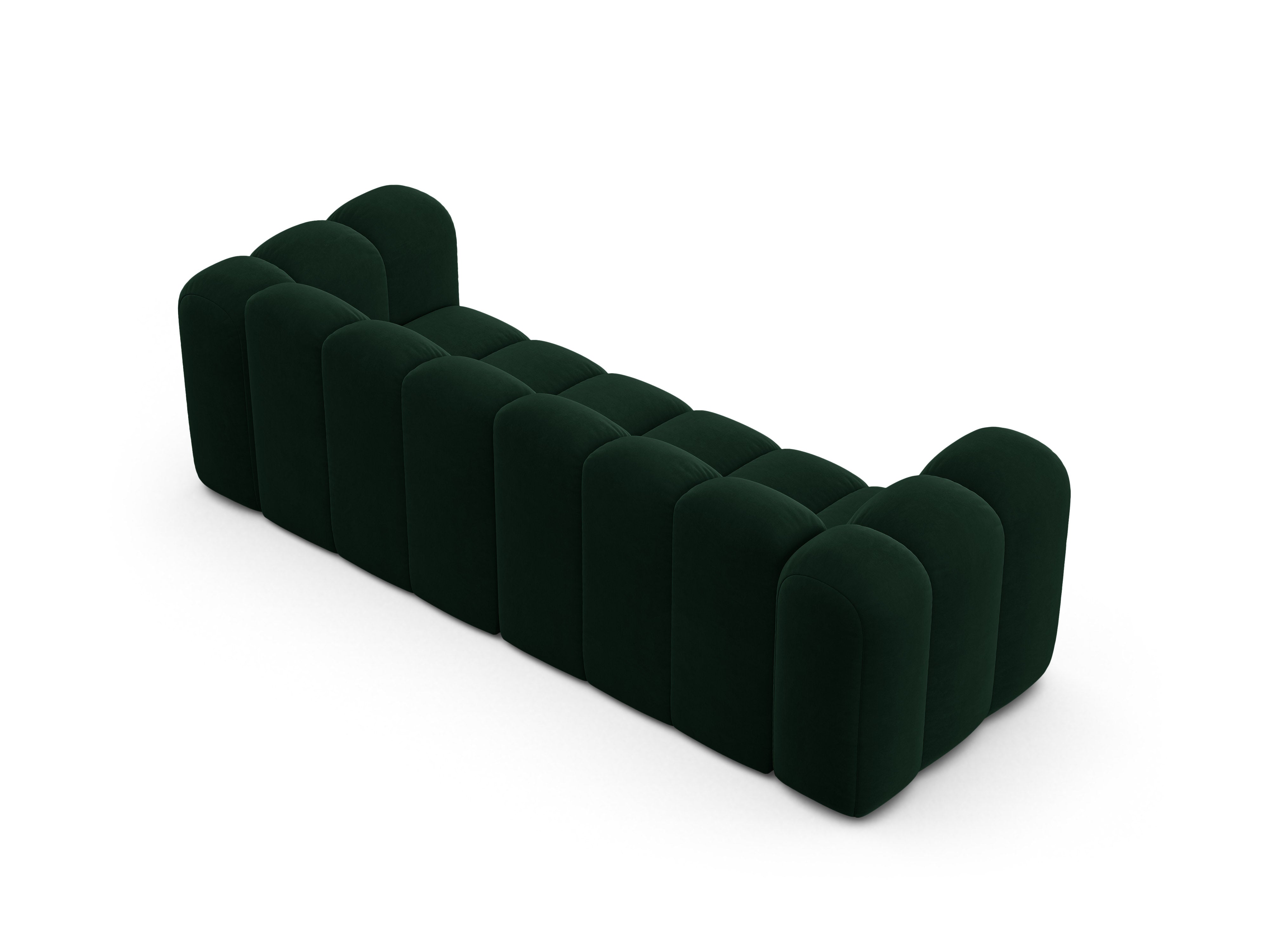 Sofa aksamitna 3-osobowa LUPINE butelkowy zielony – szenil