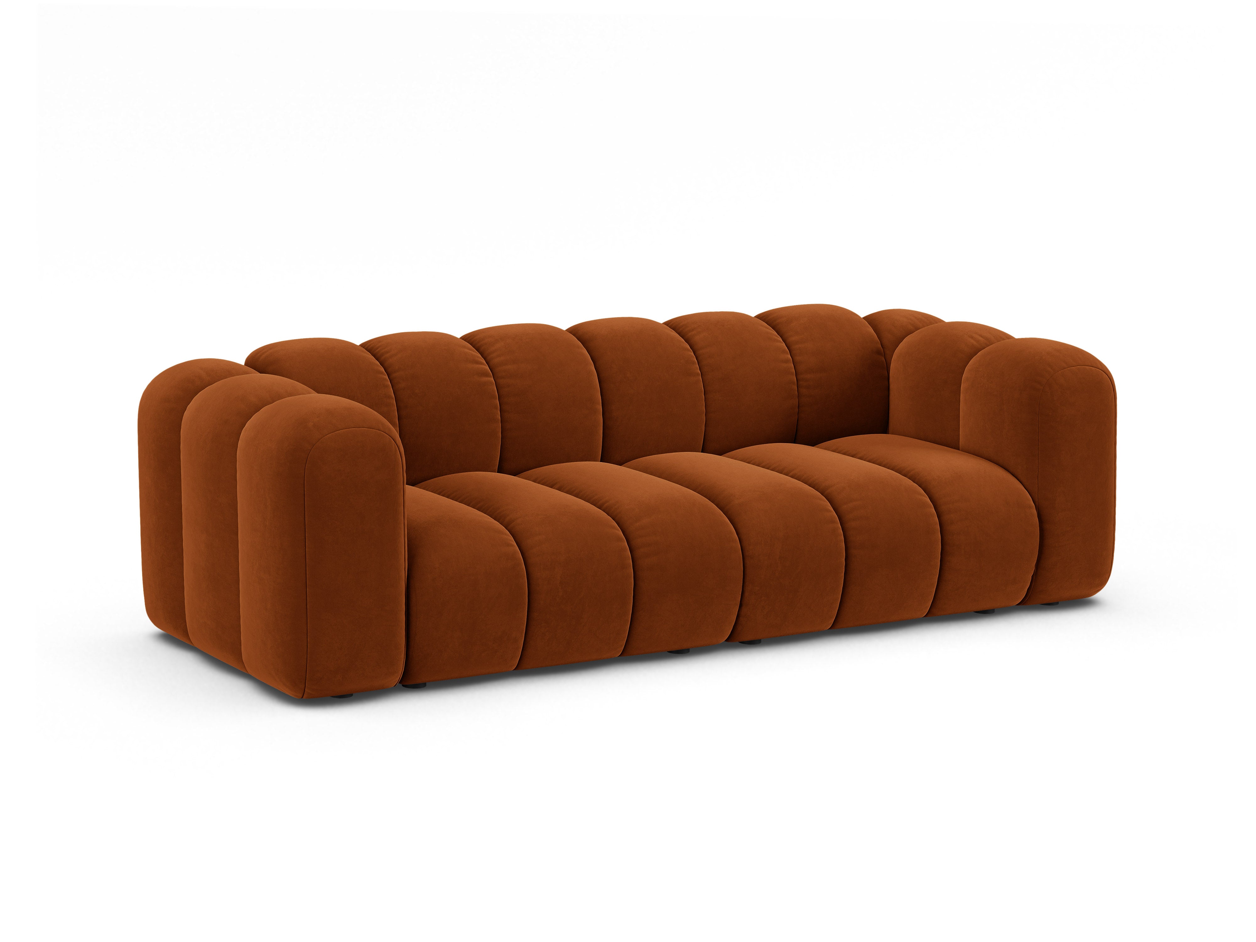 Sofa aksamitna 3-osobowa LUPINE ceglany
