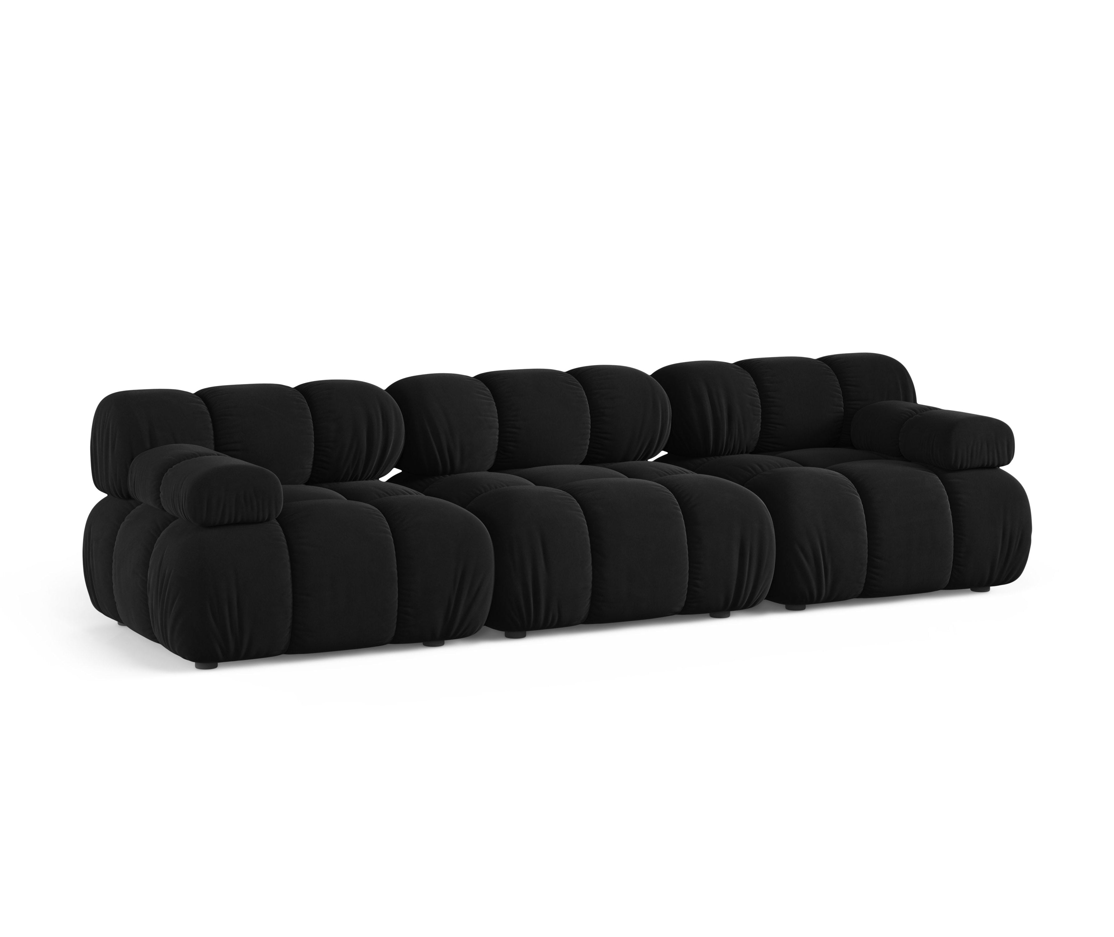 Sofa modułowa aksamitna 3-osobowa BELLIS czarny