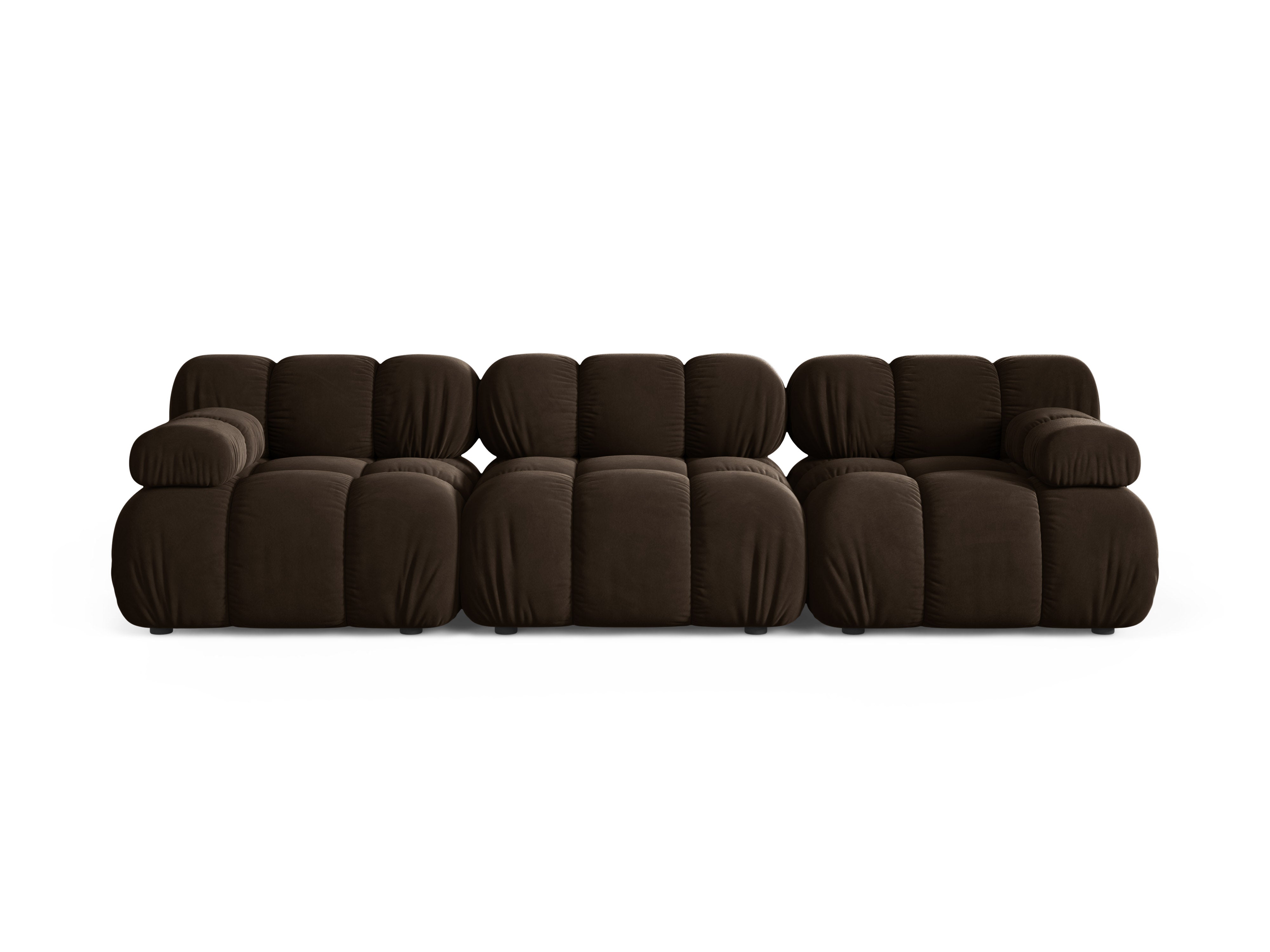 Sofa modułowa aksamitna 3-osobowa BELLIS czekoladowy