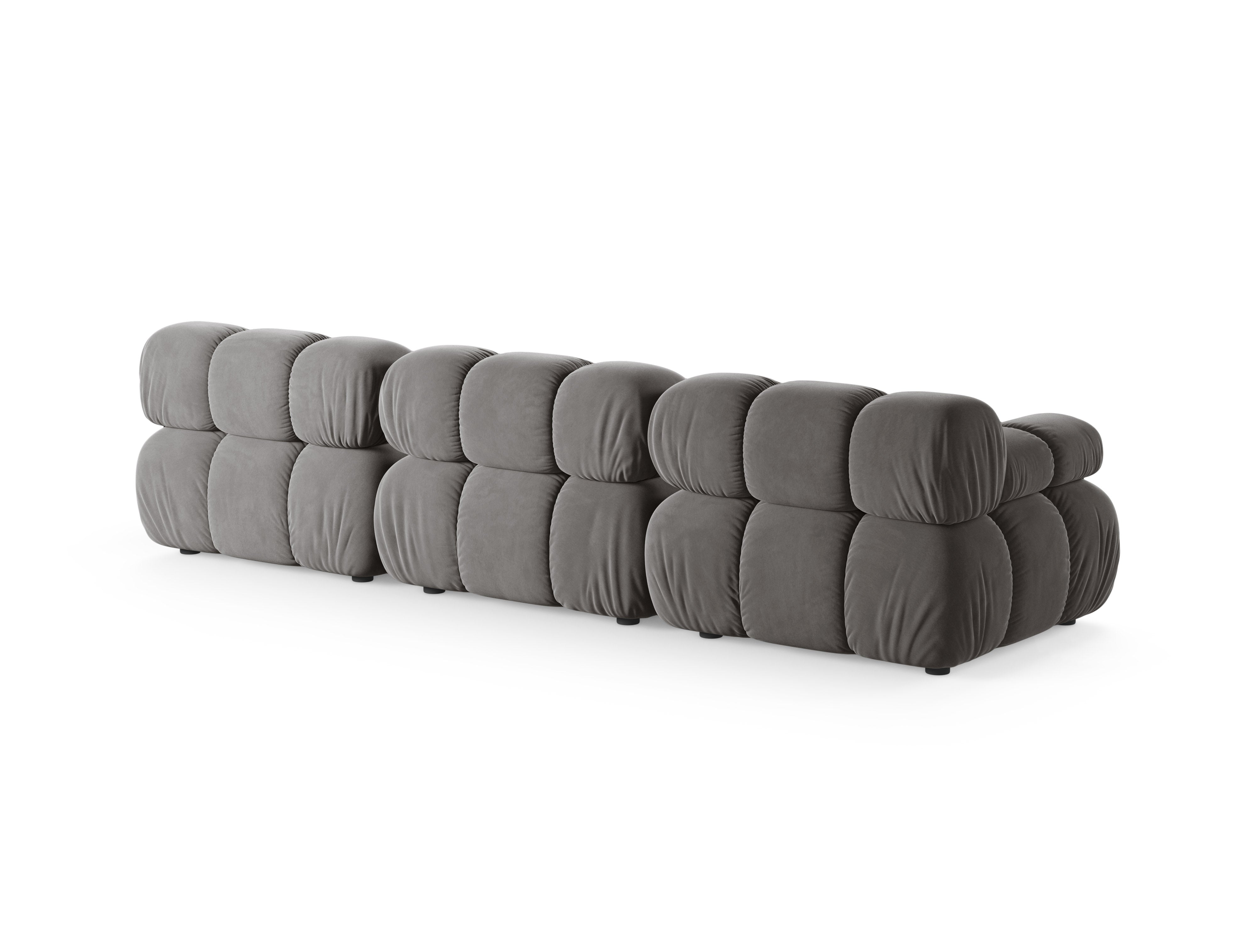 Sofa modułowa aksamitna 3-osobowa BELLIS szary
