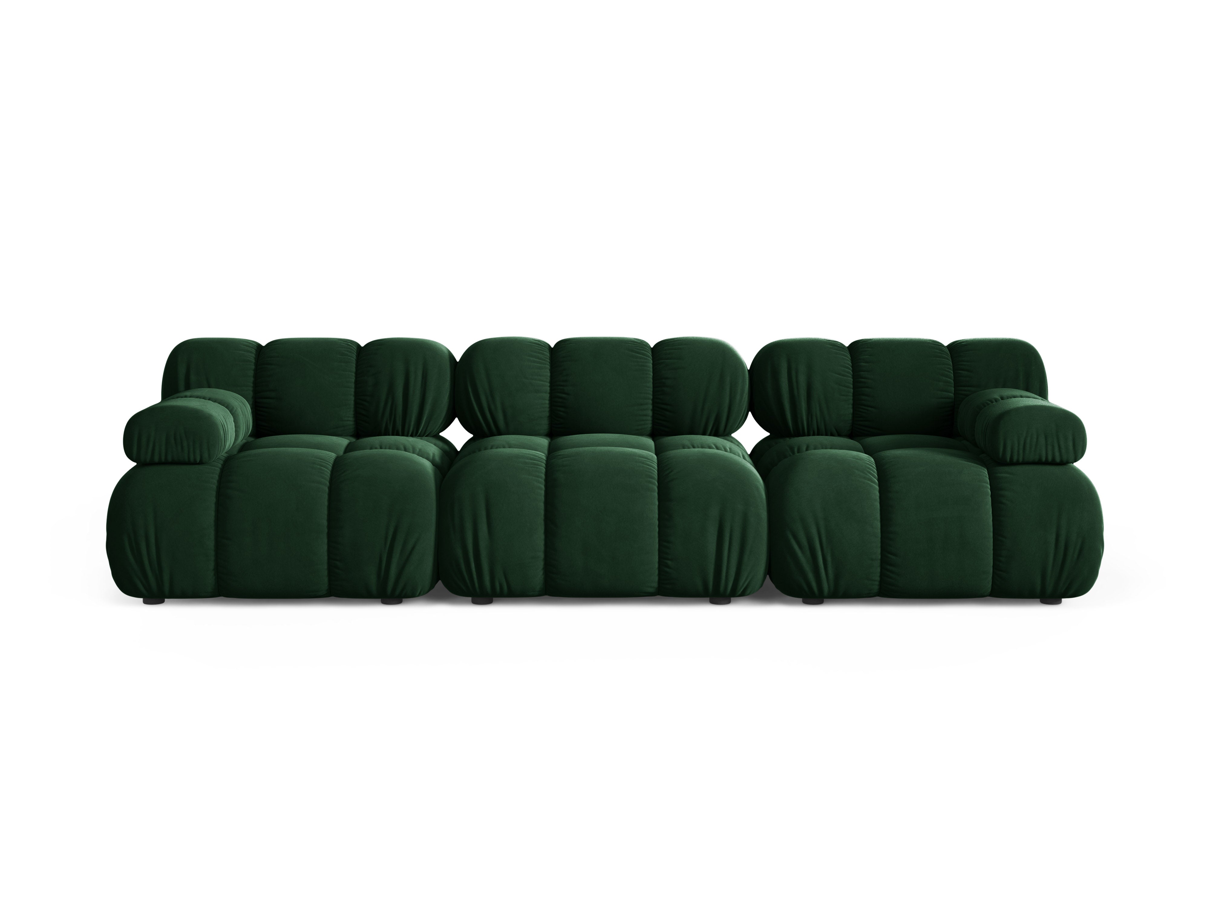 Sofa modułowa aksamitna 3-osobowa BELLIS butelkowy zielony