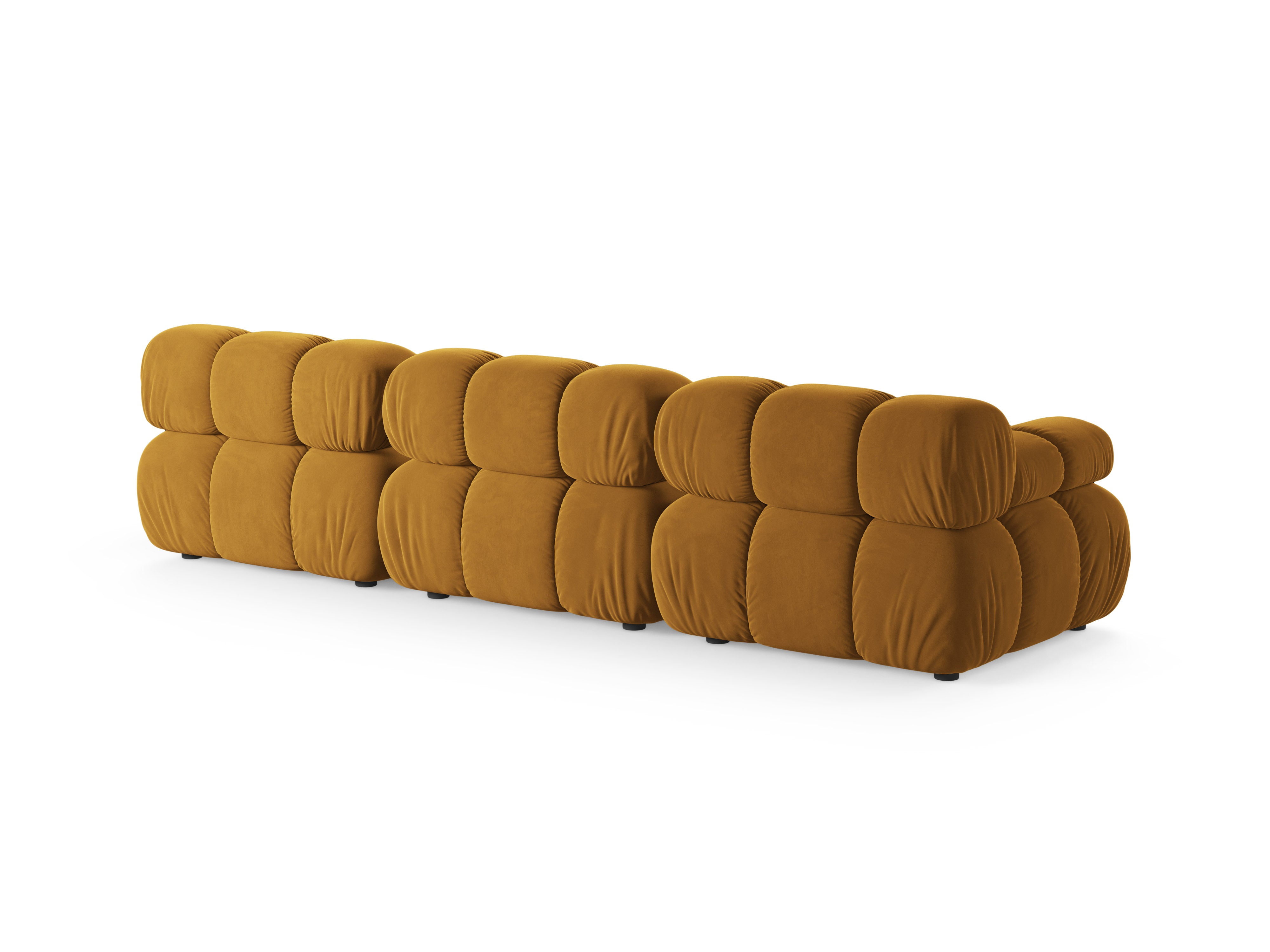 Sofa modułowa aksamitna 3-osobowa BELLIS musztardowy