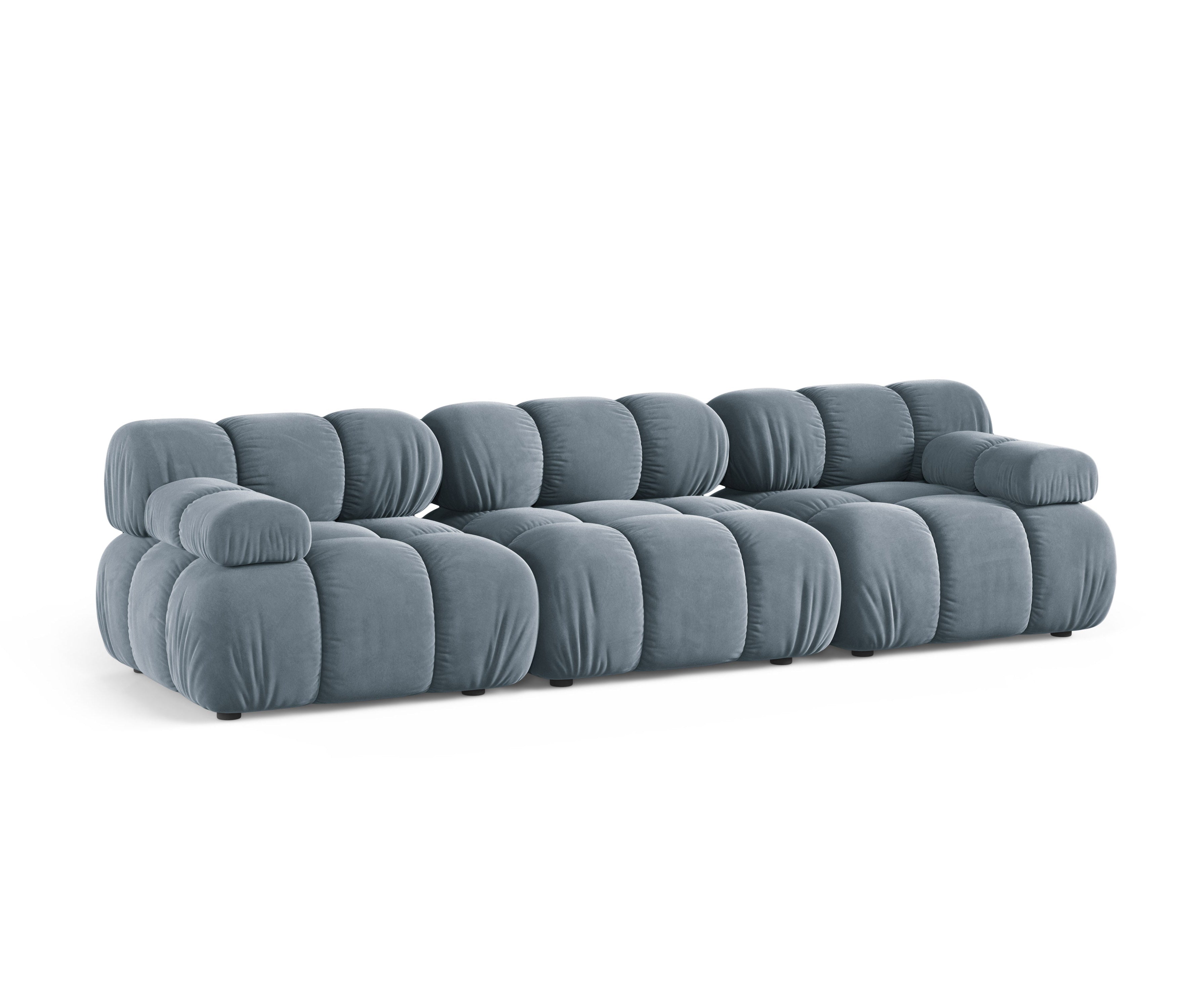 Sofa modułowa aksamitna 3-osobowa BELLIS niebieski