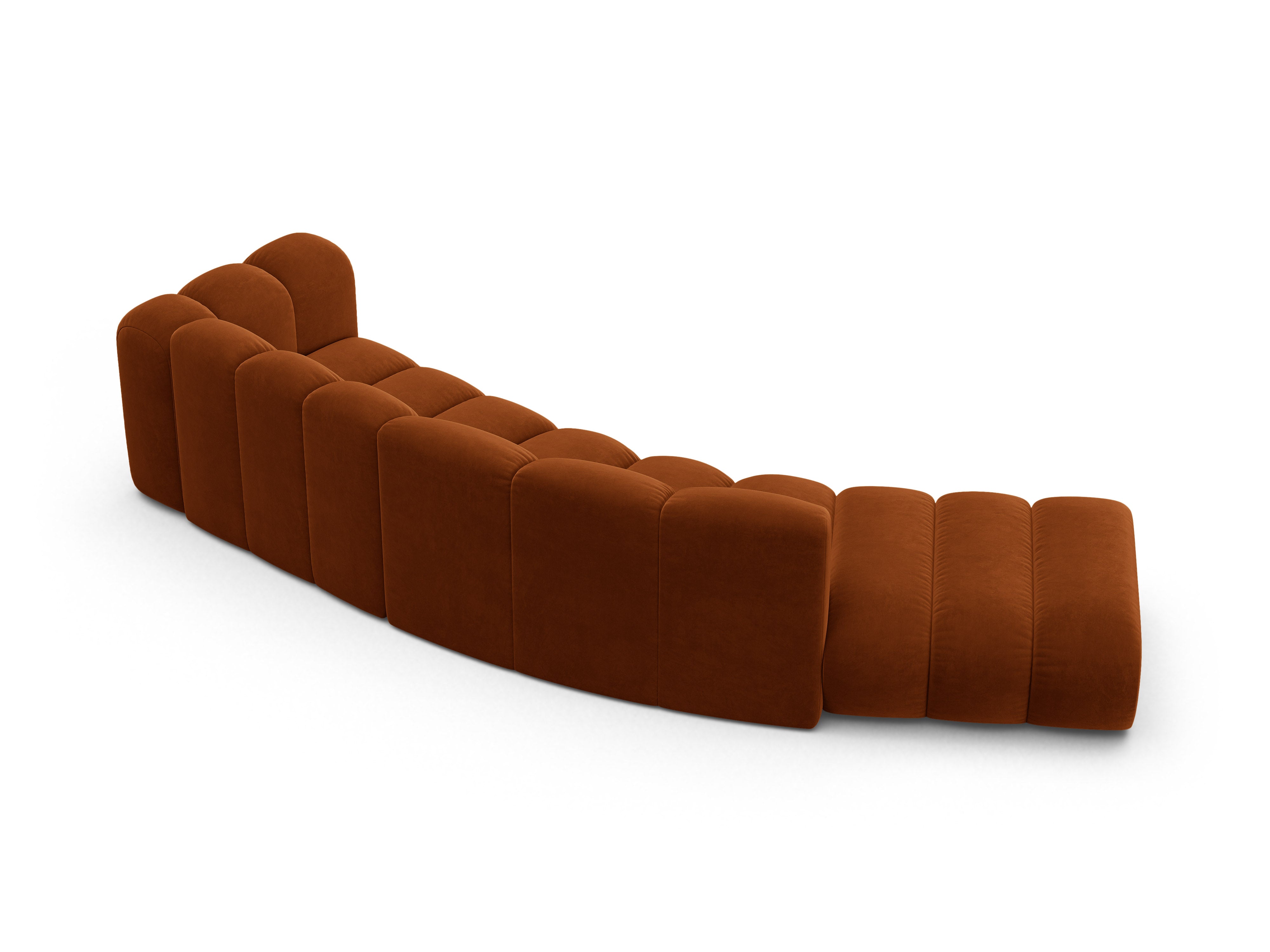 Sofa aksamitna 5-osobowa lewostronna LUPINE ceglany – szenil