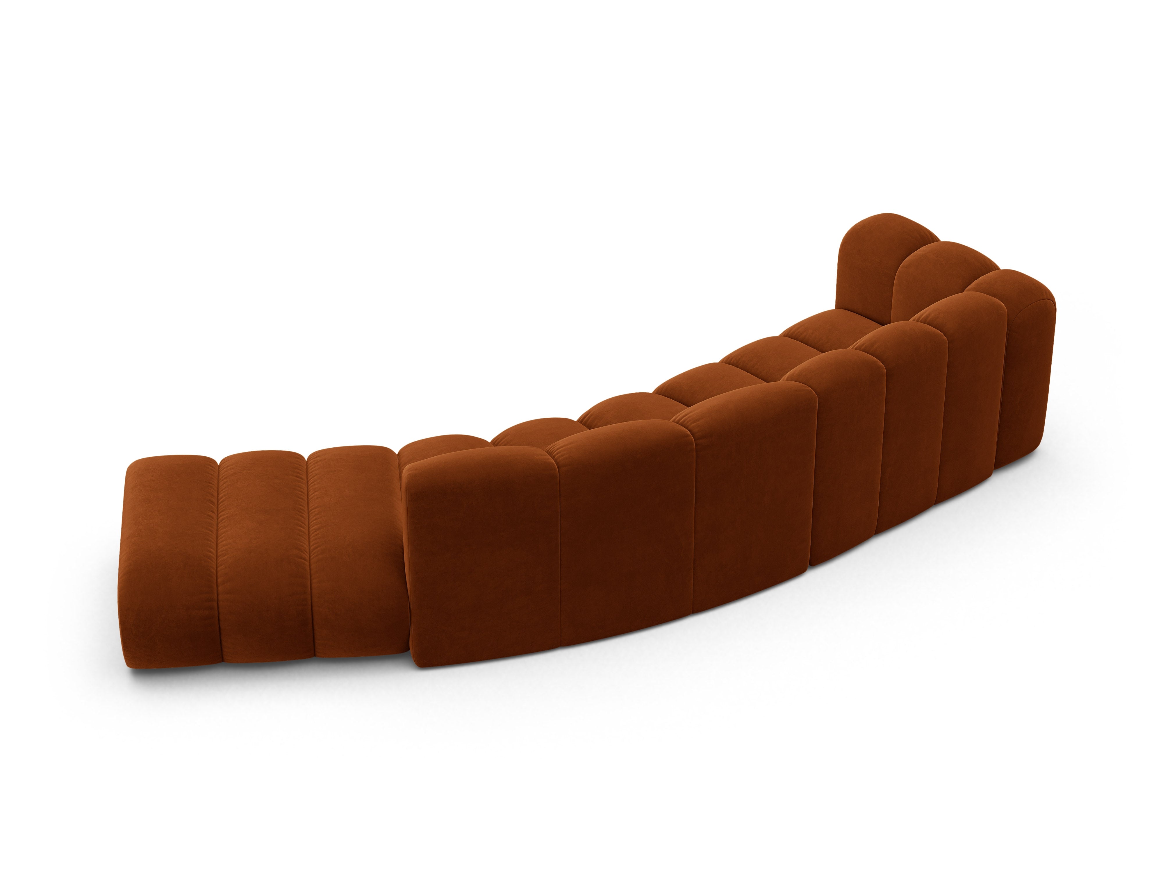 Sofa aksamitna 5-osobowa prawostronna LUPINE ceglany – szenil
