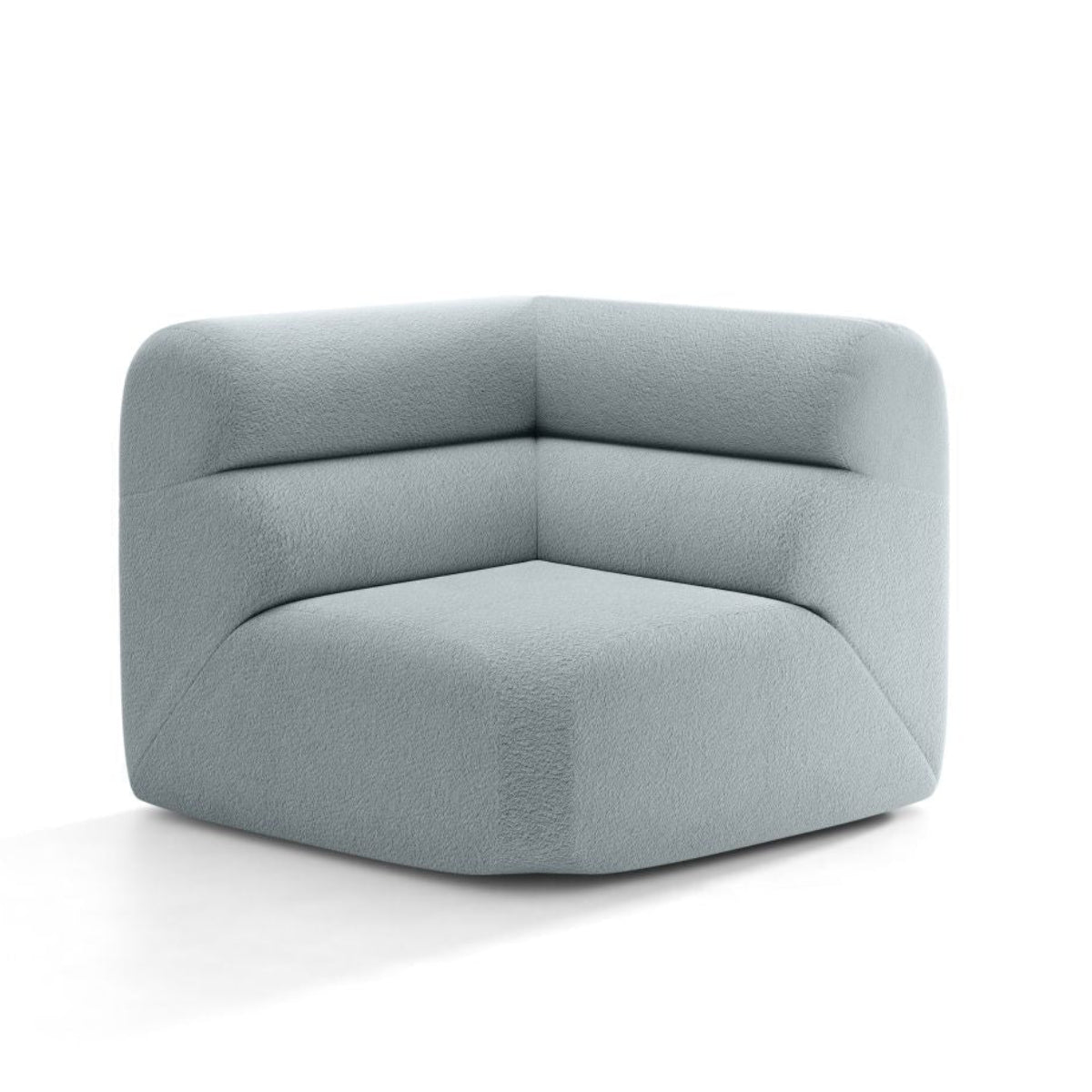Sofa modułowa NEO - moduł narożny błękitny boucle