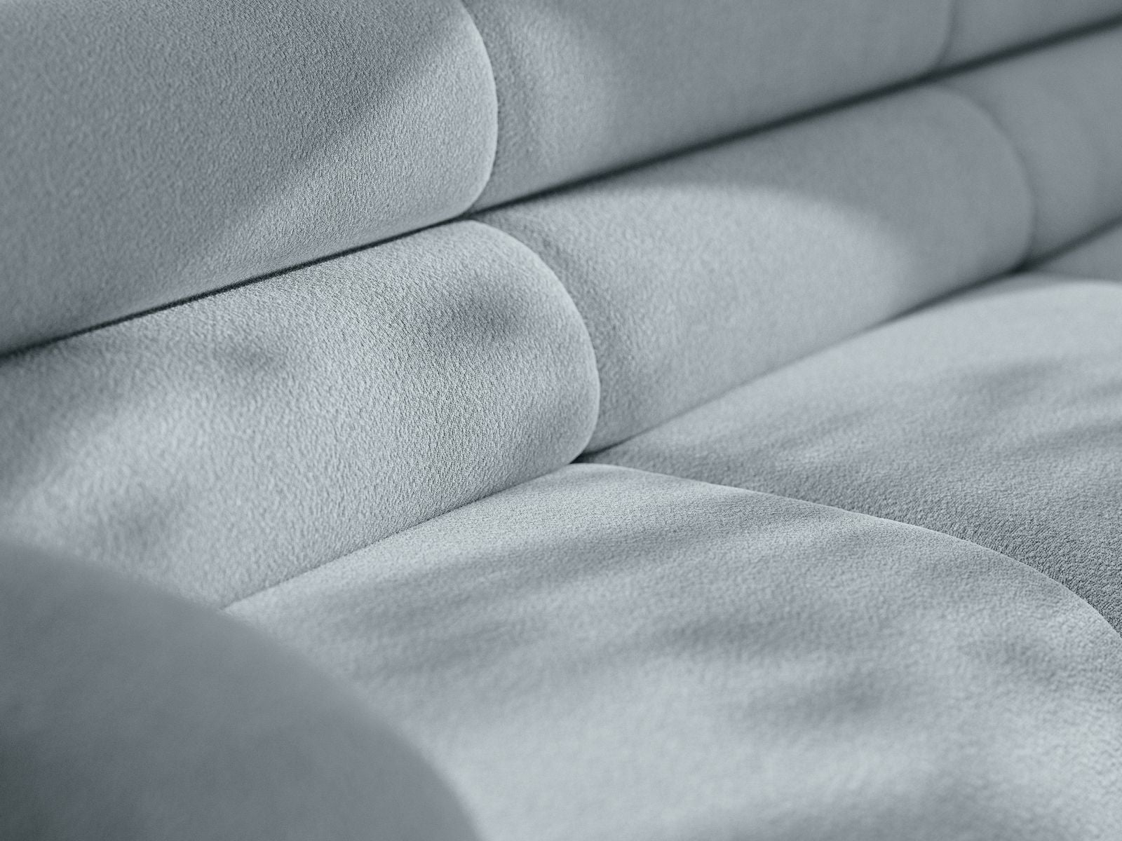 Sofa modułowa NEO - moduł narożny błękitny boucle