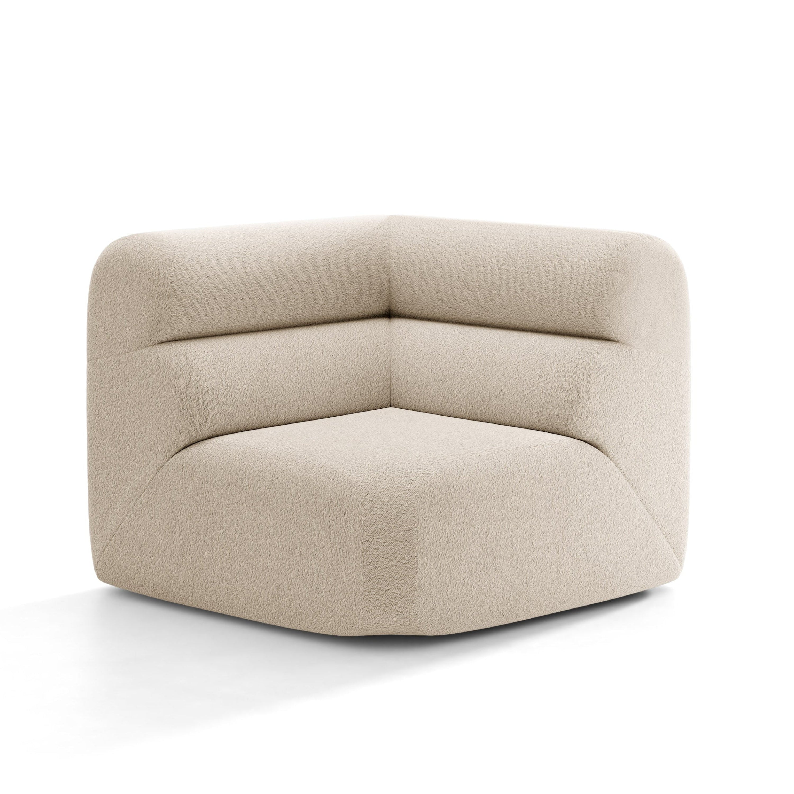 Sofa modułowa NEO - moduł narożny beżowy boucle