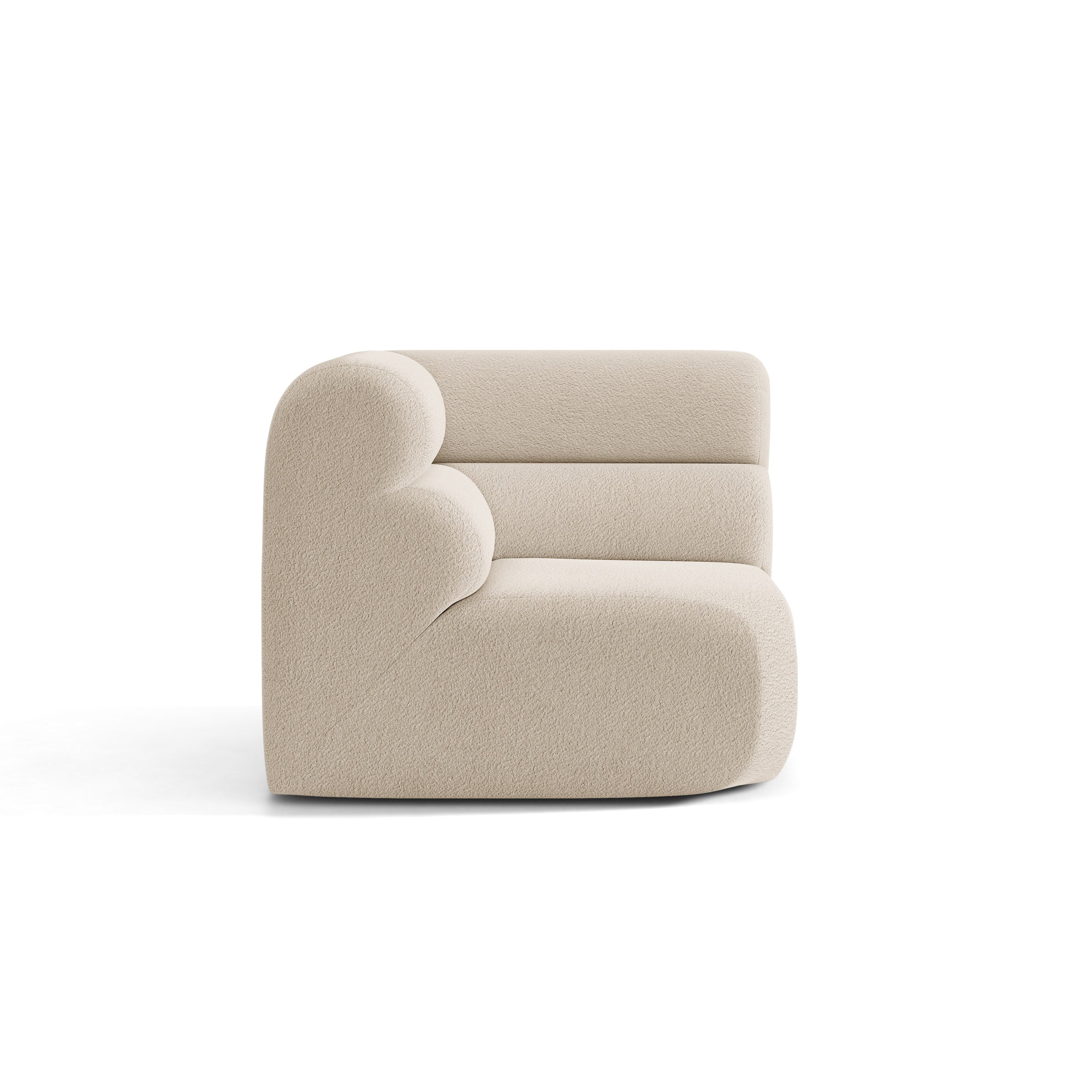Sofa modułowa NEO - moduł narożny beżowy boucle