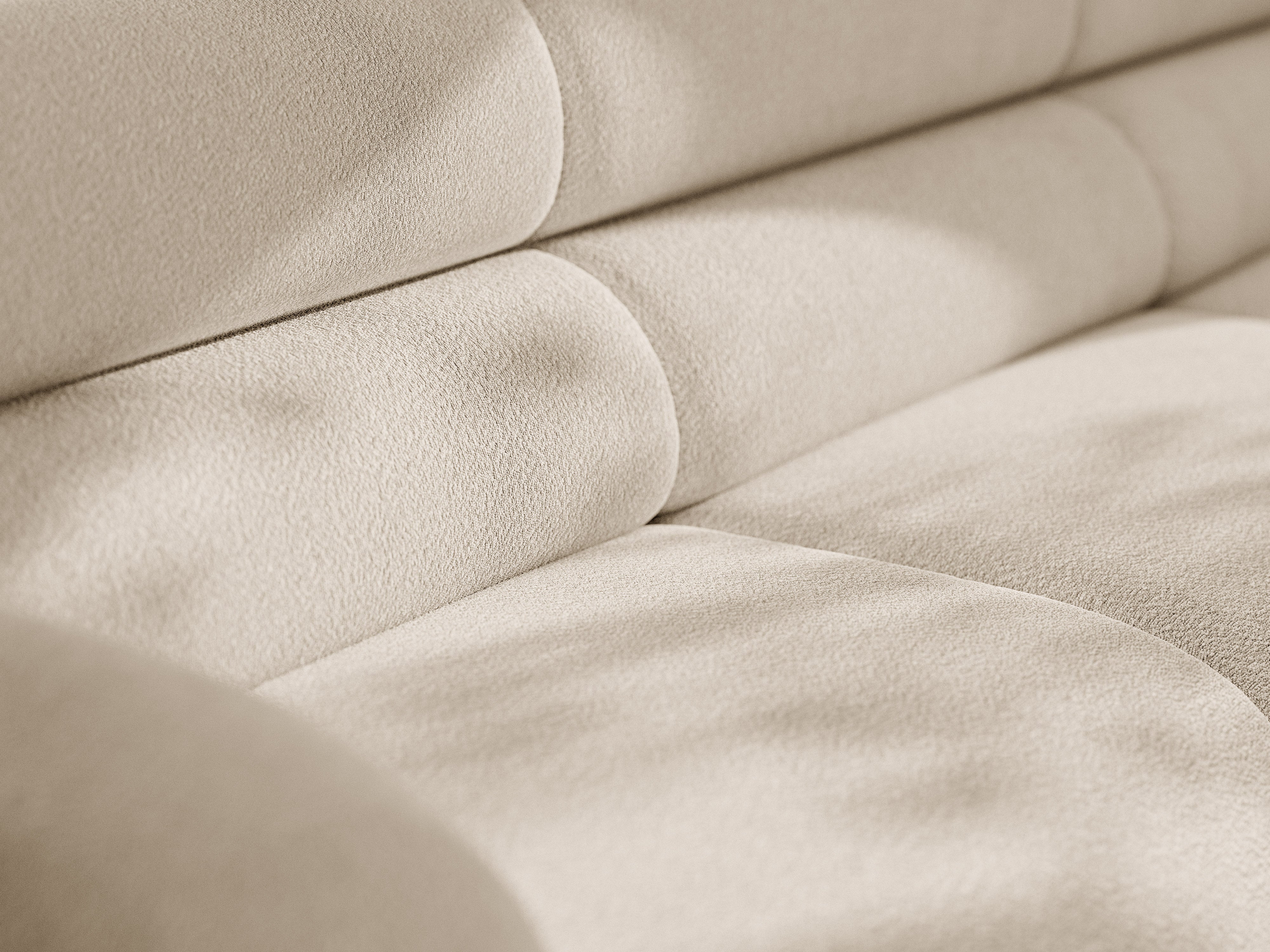 Sofa modułowa NEO - moduł narożny beżowy boucle
