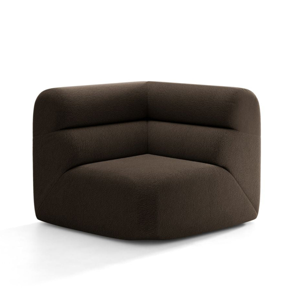 Sofa modułowa NEO - moduł narożny brązowy boucle