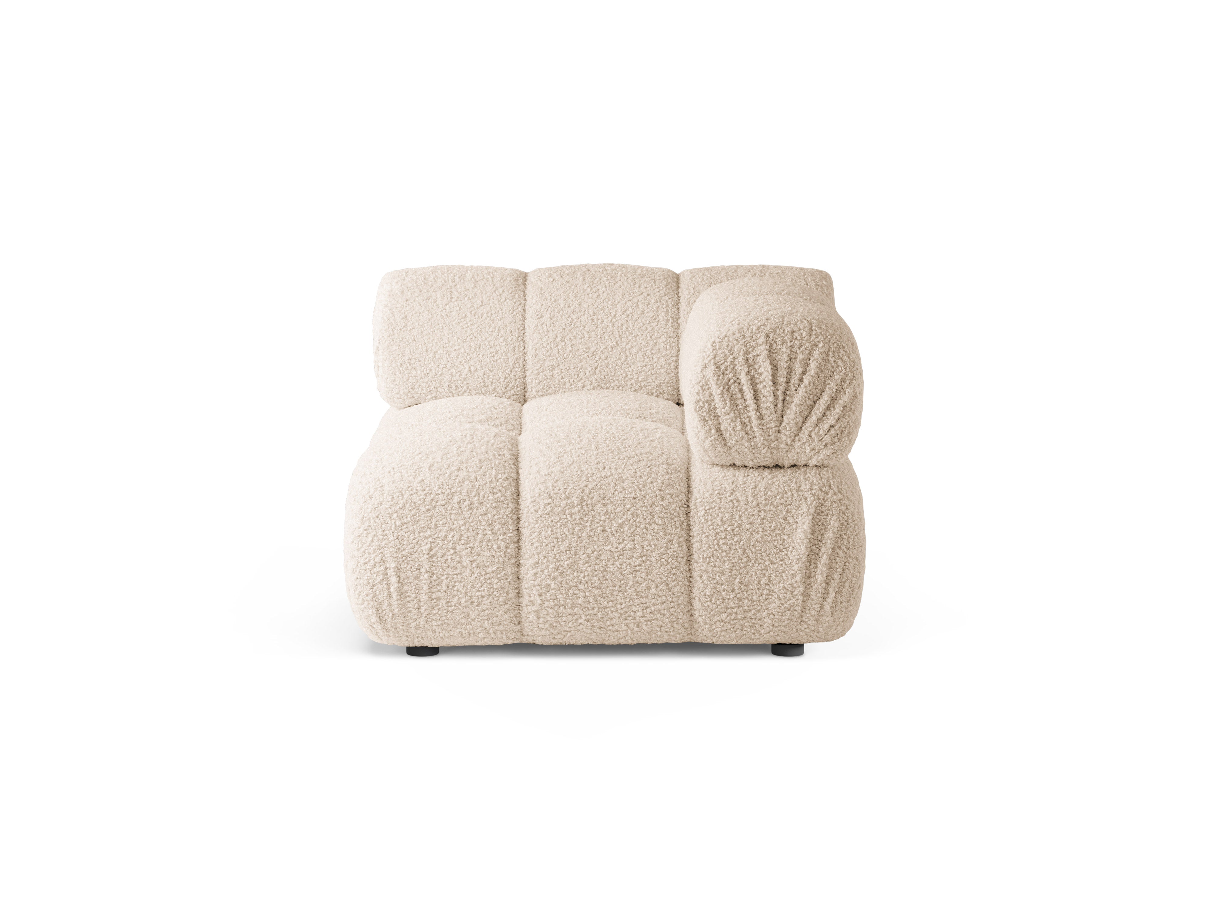 Sofa modułowa BELLIS - moduł narożny beżowy boucle