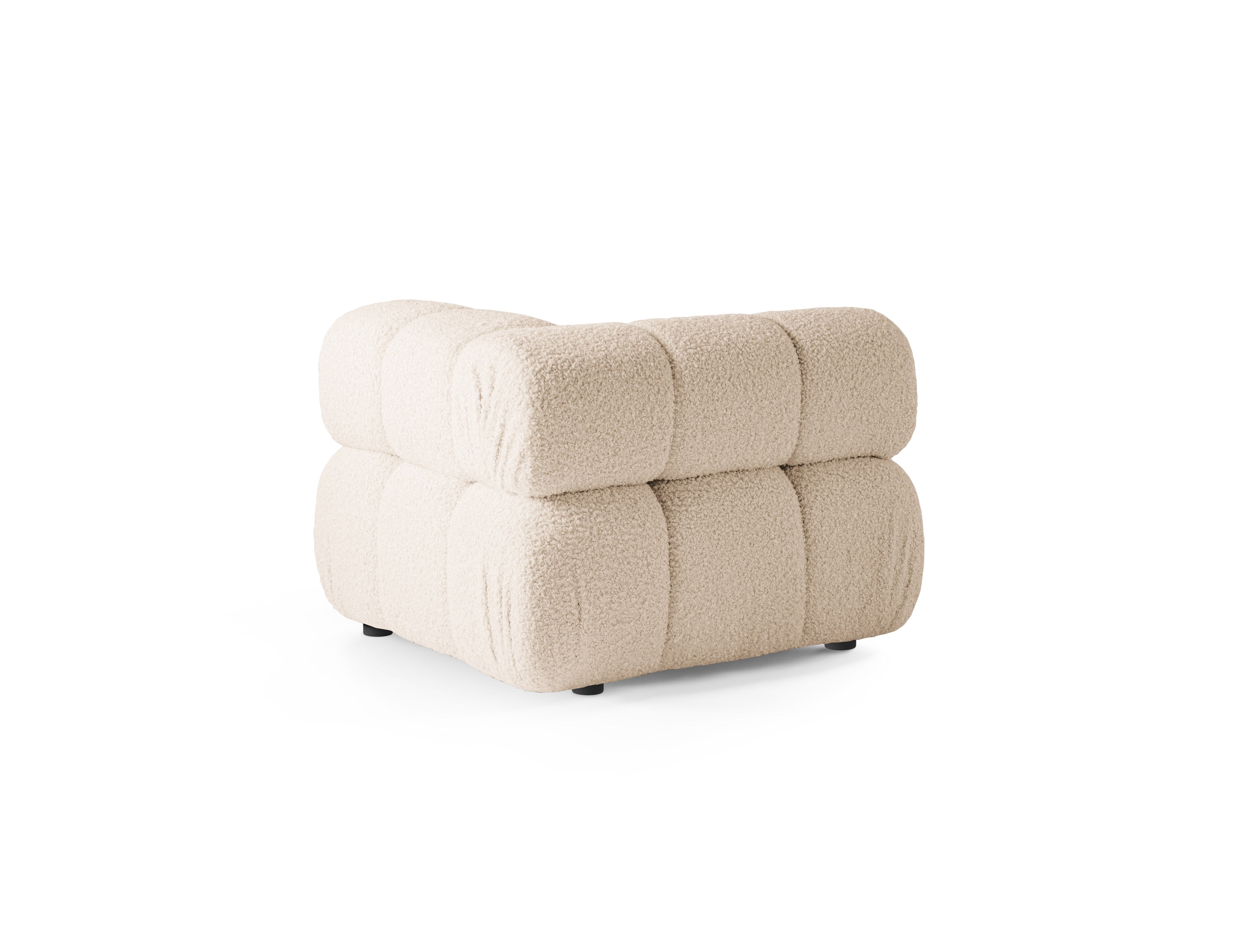 Sofa modułowa BELLIS - moduł narożny beżowy boucle