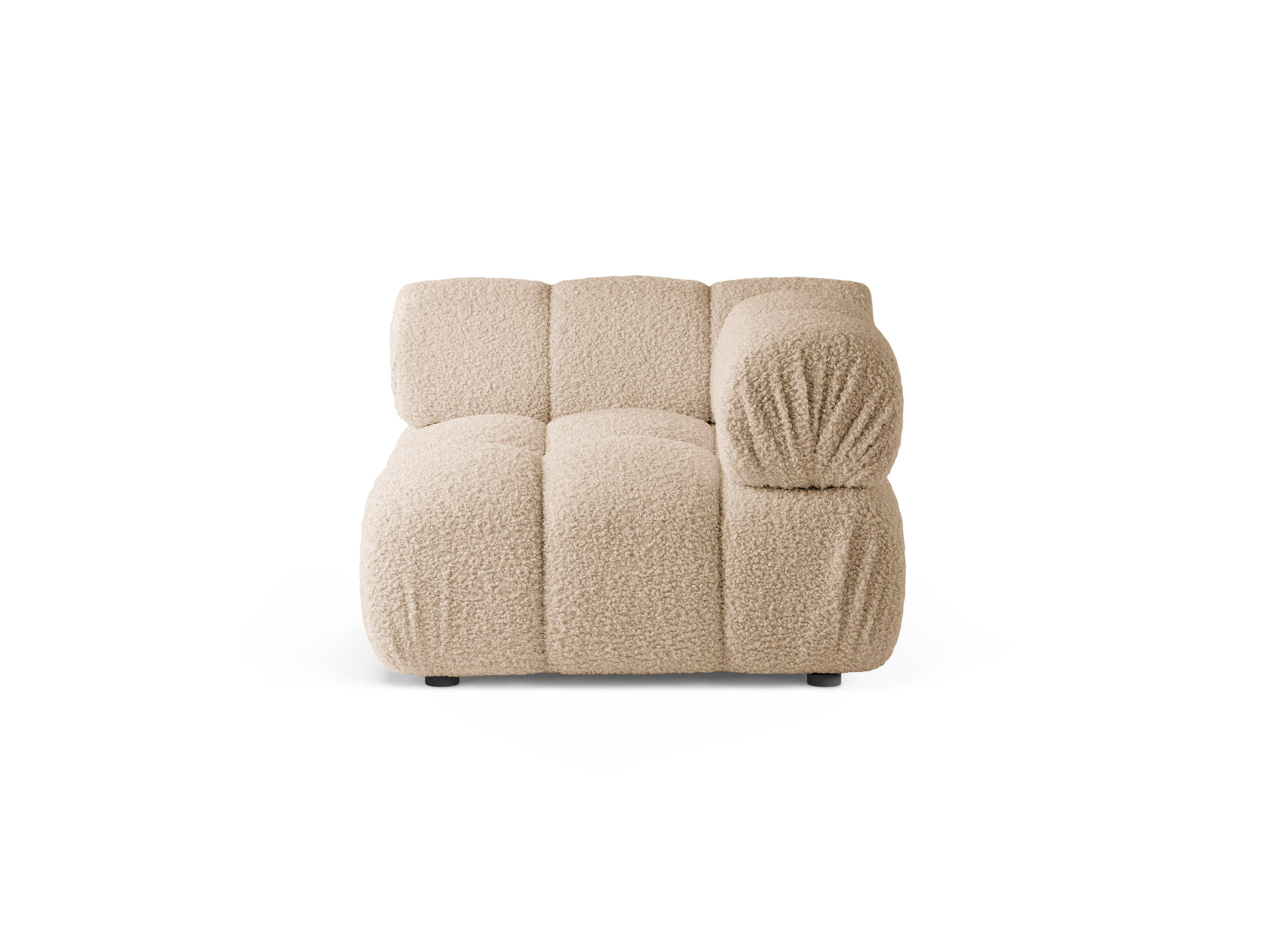 Sofa modułowa BELLIS - moduł narożny piaskowy boucle
