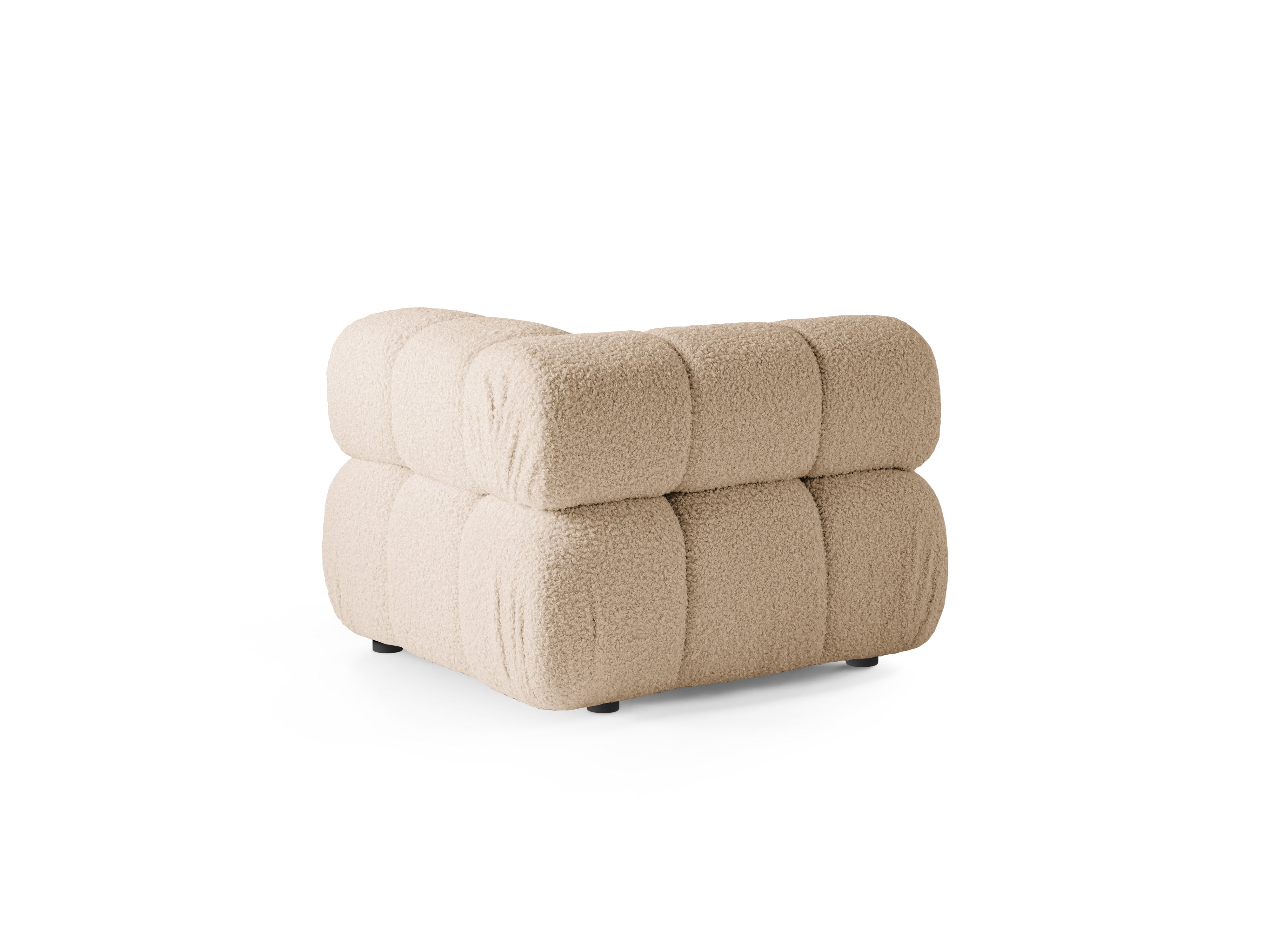 Sofa modułowa BELLIS - moduł narożny piaskowy boucle