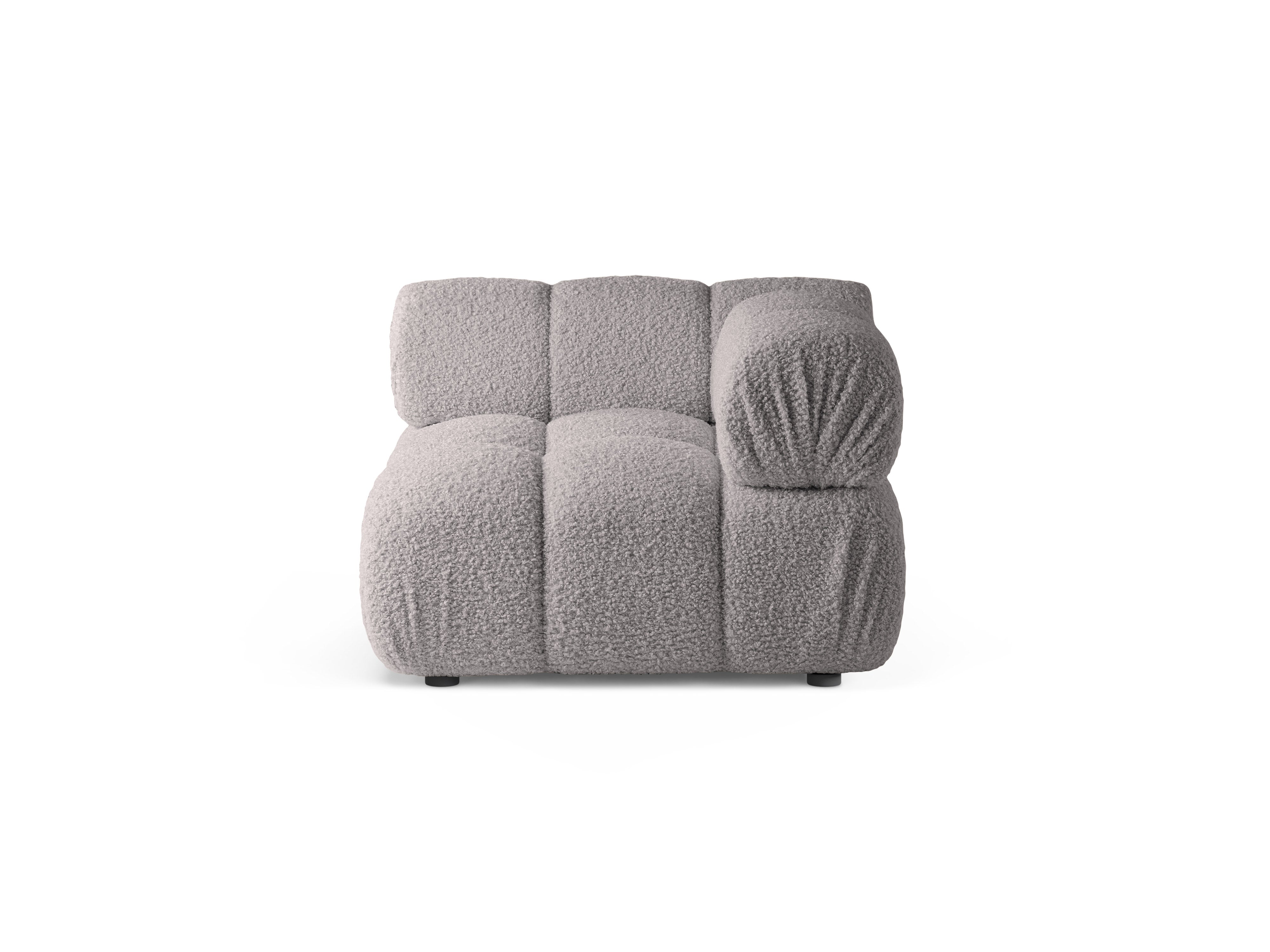 Sofa modułowa BELLIS - moduł narożny szary boucle