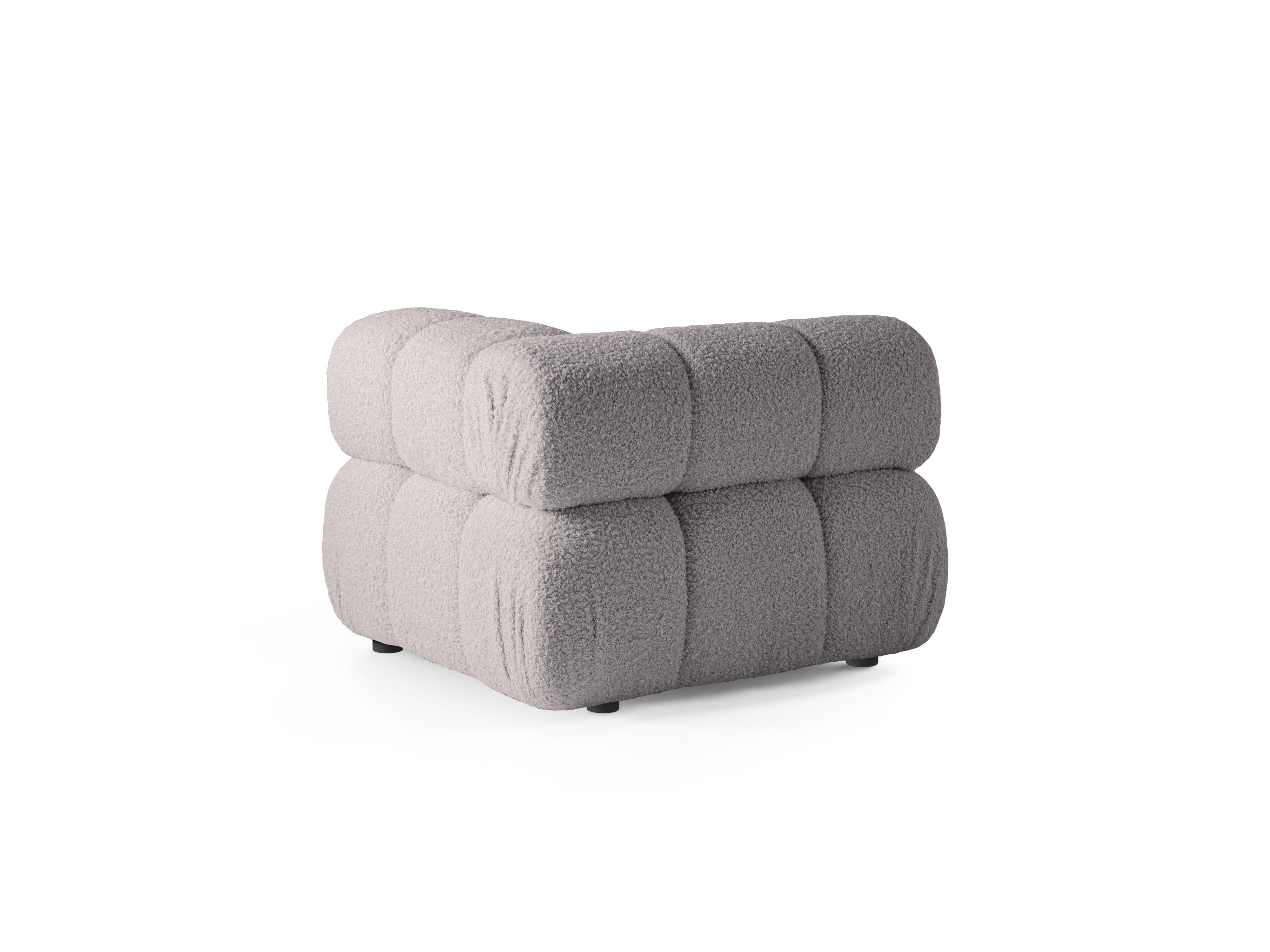 Sofa modułowa BELLIS - moduł narożny szary boucle